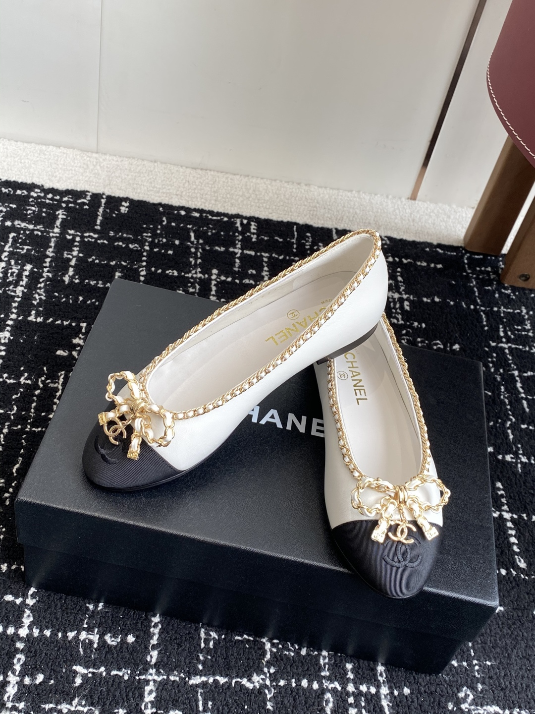 シャネル フラット レディース メンズ兼用 通勤 通学 北欧風 レトロ 黒 白 36C ｜ 36C - 画像 5