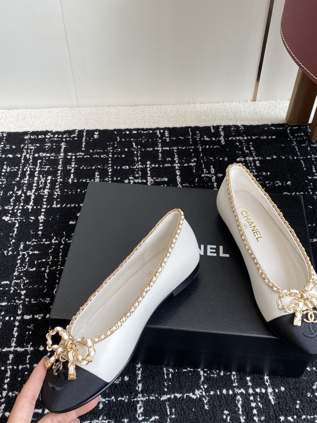 シャネル フラット レディース メンズ兼用 通勤 通学 北欧風 レトロ 黒 白 36C ｜ 36C - 画像 7