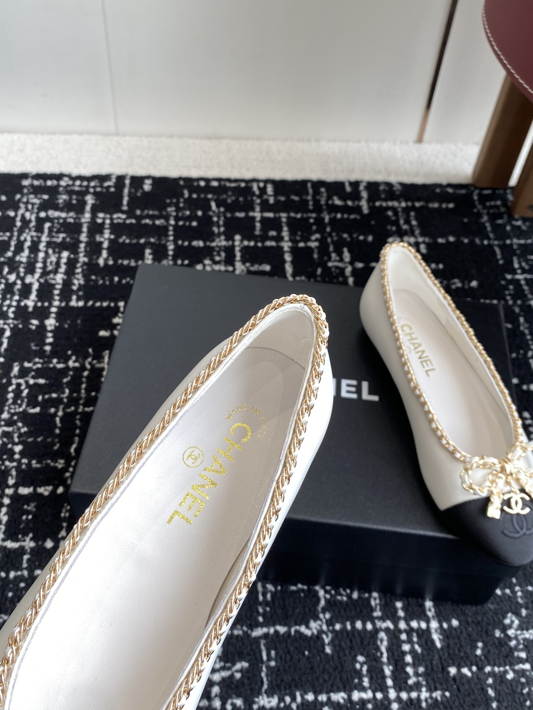 シャネル フラット レディース メンズ兼用 通勤 通学 北欧風 レトロ 黒 白 36C ｜ 36C - 画像 8