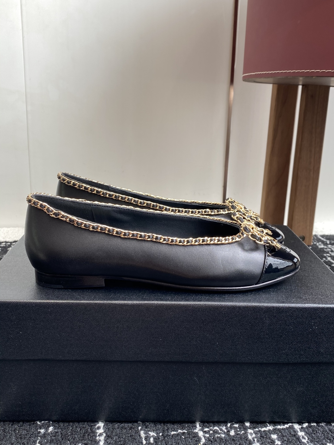 シャネル シューズ レディース メンズ 兼用 フラット チェーン バッグ プリンセス ブーツ 黒 36C - 画像 2