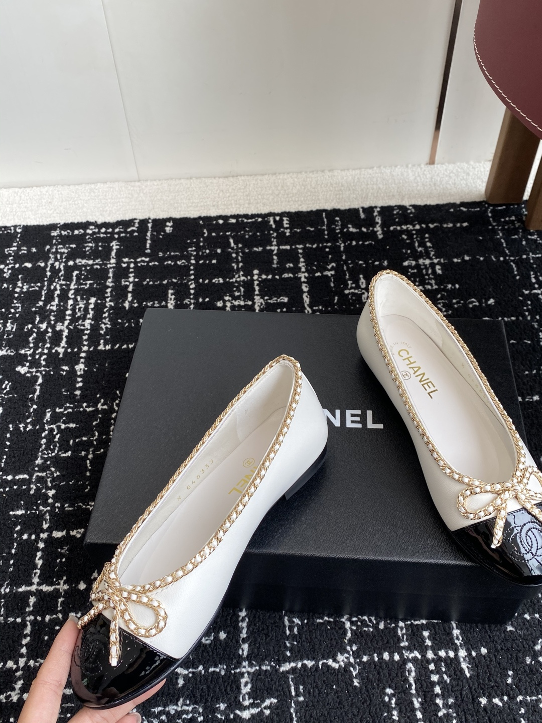 シャネル チェーン フラット レディース メンズ 兼用 通勤 通学 ファッション 白 黒 2色展開 - 画像 7