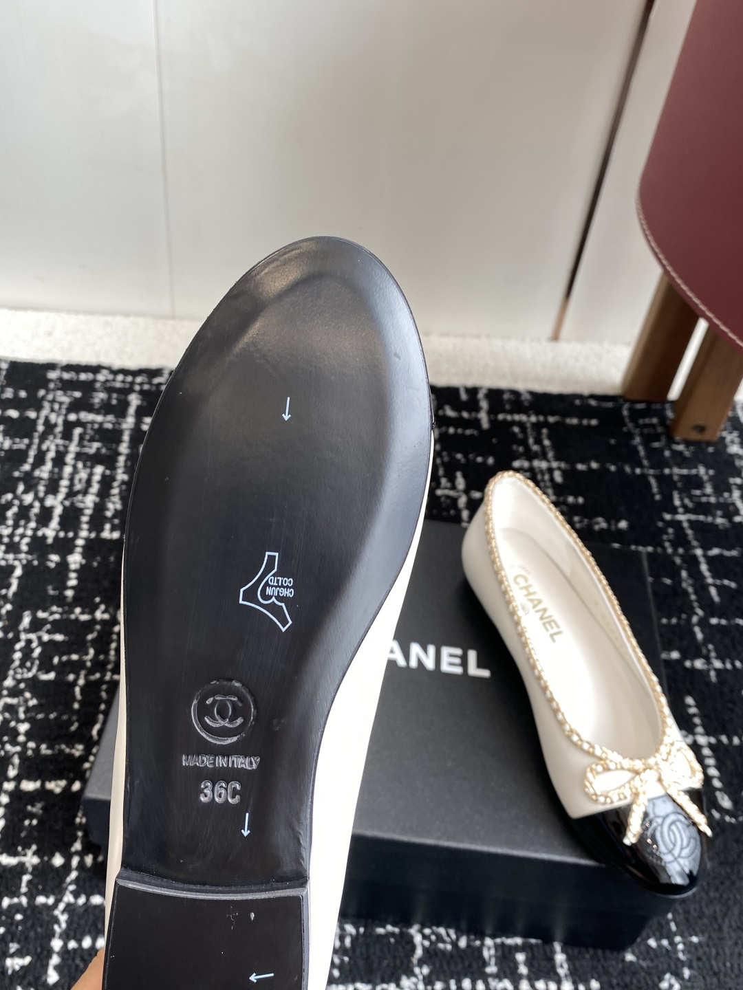 シャネル チェーン フラット レディース メンズ 兼用 通勤 通学 ファッション 白 黒 2色展開 - 画像 9