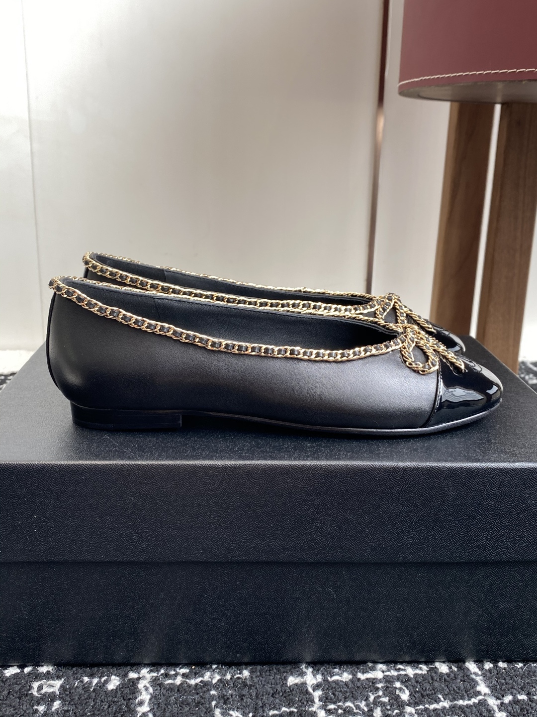 シャネル チェーンフラット レディース メンズ兼用 通勤 通学 高級感 黒 - 画像 2