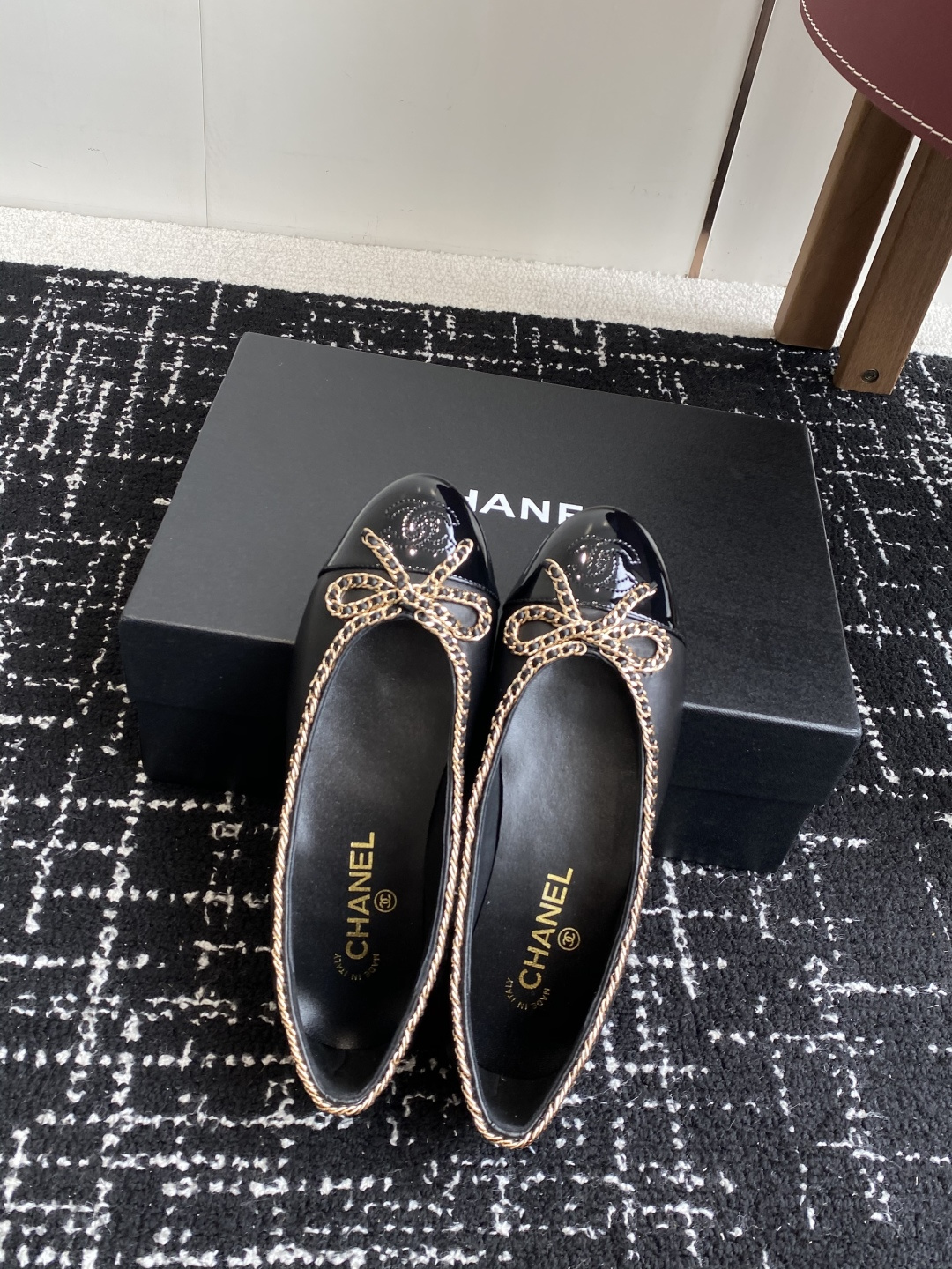 シャネル チェーンフラット レディース メンズ兼用 通勤 通学 高級感 黒 - 画像 4