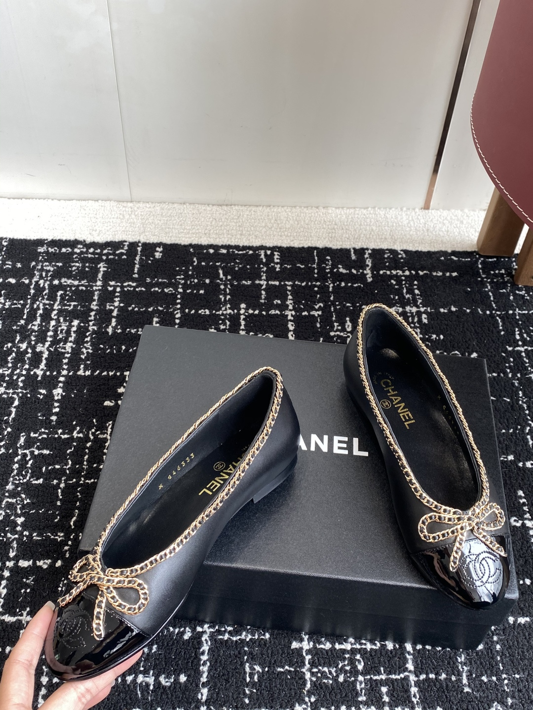シャネル チェーンフラット レディース メンズ兼用 通勤 通学 高級感 黒 - 画像 7