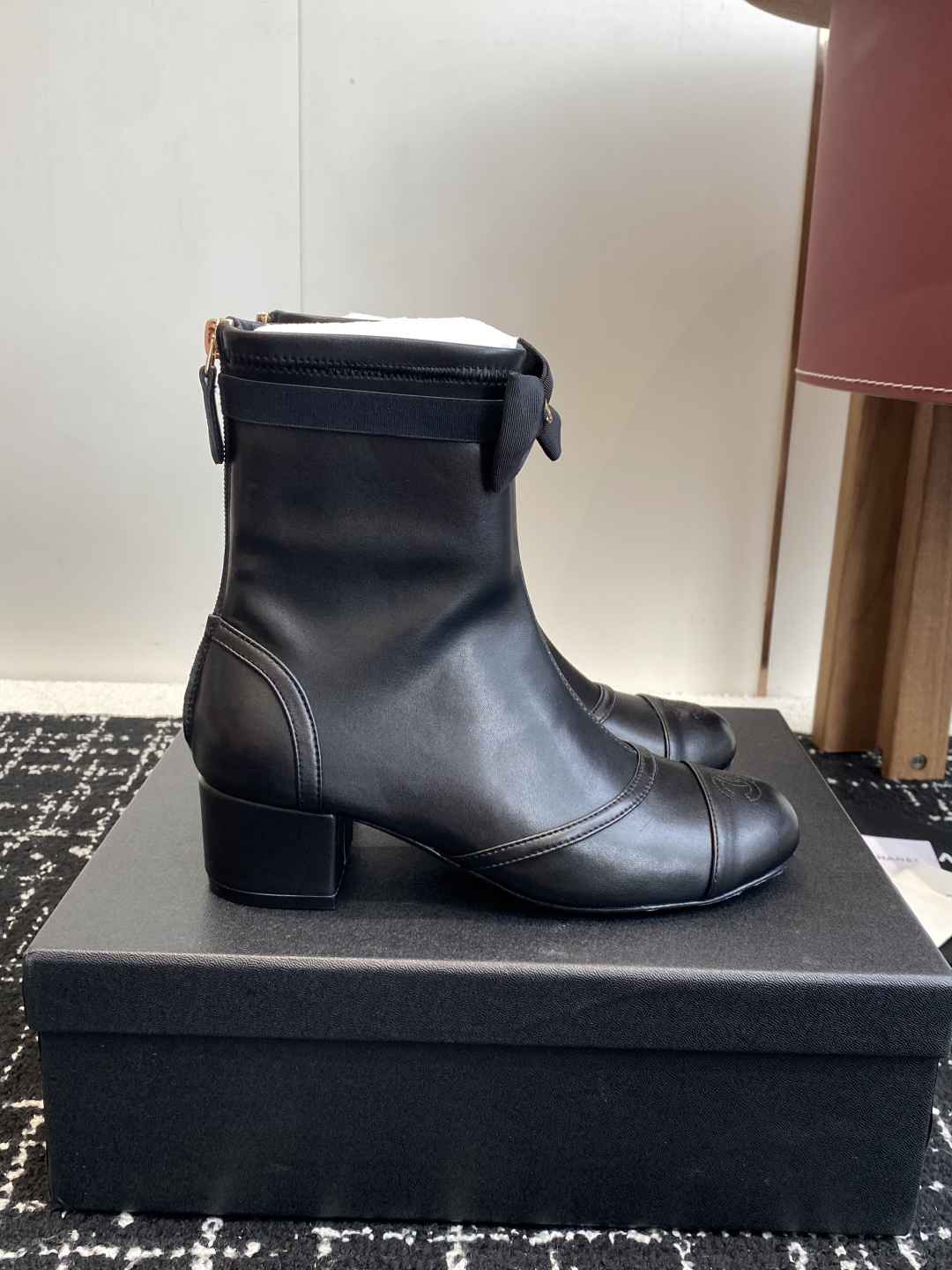 シャネル シューズ ブーツ レディース メンズ兼用 通勤 通学 軽量 撥水 ブラック 36C - 画像 2