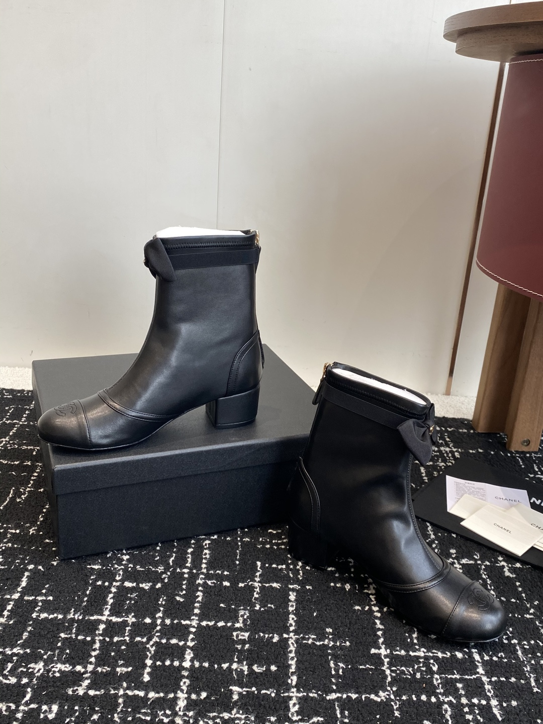 シャネル シューズ ブーツ レディース メンズ兼用 通勤 通学 軽量 撥水 ブラック 36C - 画像 5