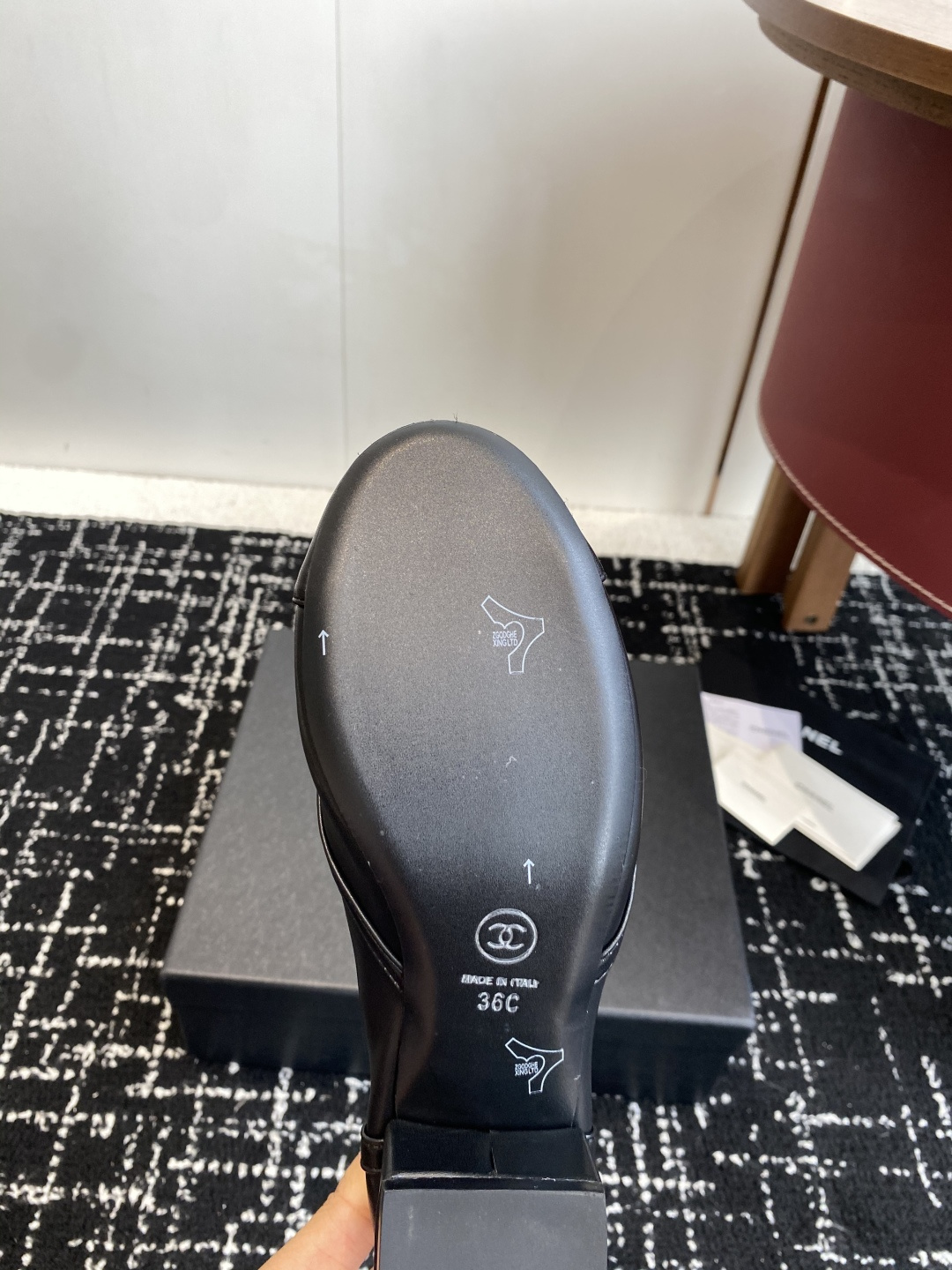 シャネル シューズ ブーツ レディース メンズ兼用 通勤 通学 軽量 撥水 ブラック 36C - 画像 9