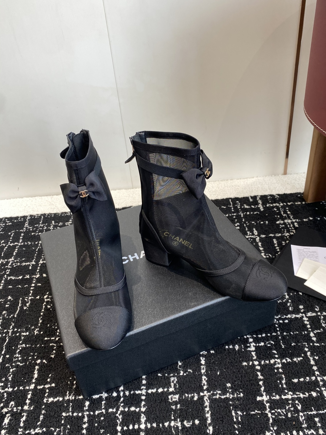 シャネル シューズ ブーツ レディース メンズ 兼用 ファッション ファッション ブーツ ブラック 靴 36C - 画像 3
