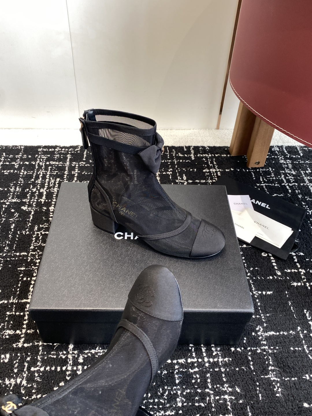 シャネル シューズ ブーツ レディース メンズ 兼用 ファッション ファッション ブーツ ブラック 靴 36C - 画像 6