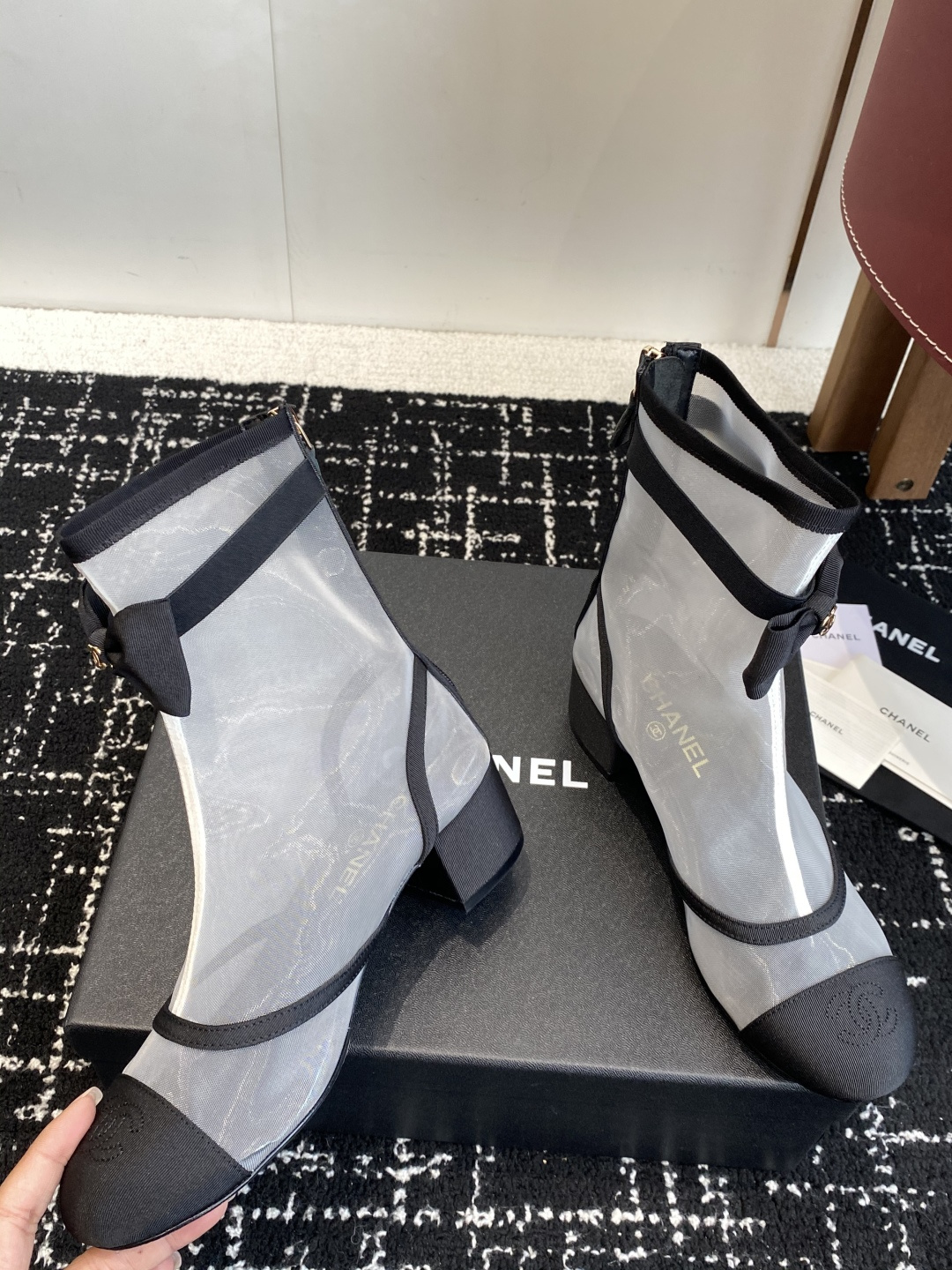 CHANEL シャネル フラットシューズ 本革 軽量 ファッション ブラック - 画像 7