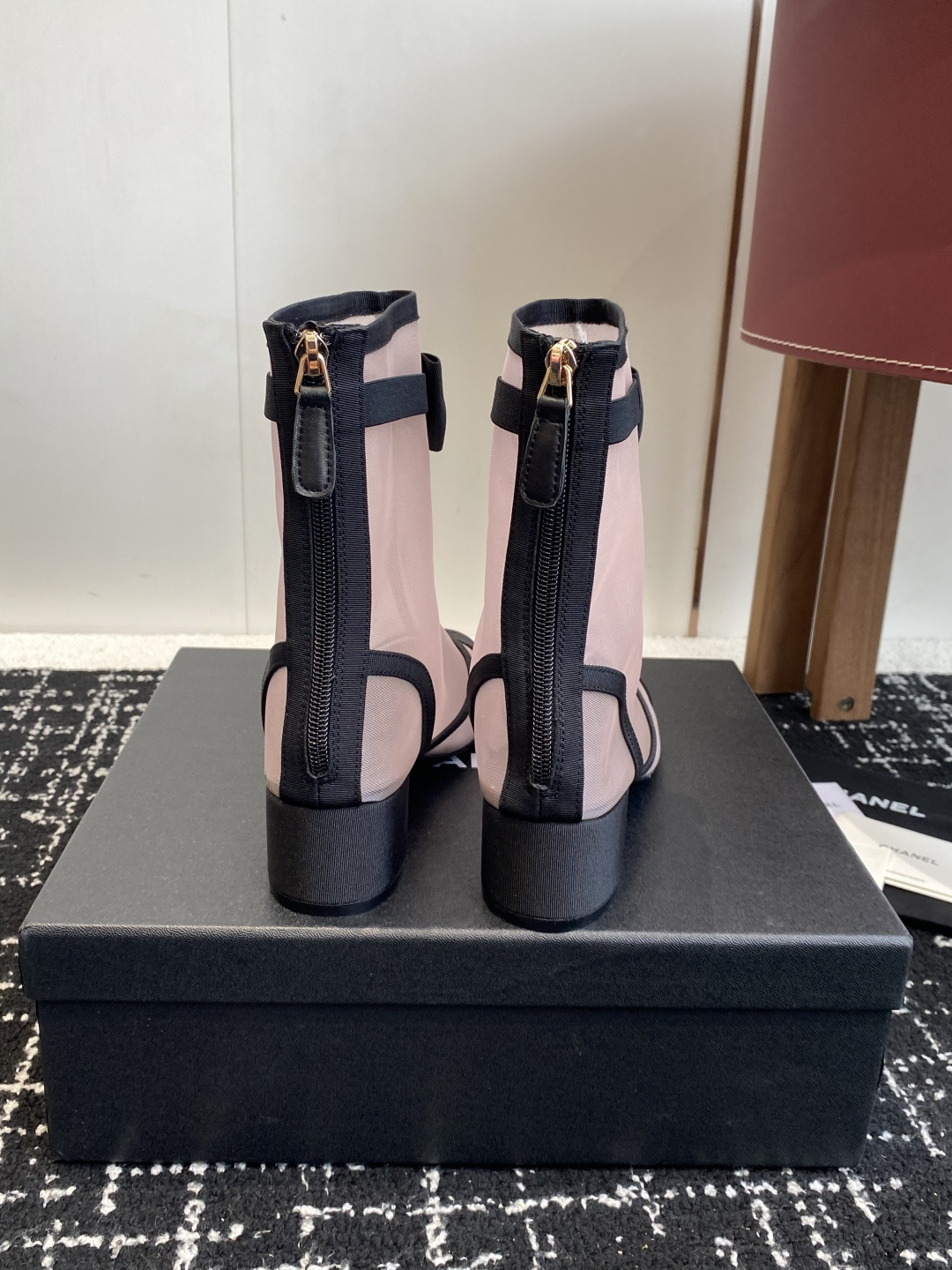 シャネル シャネル ファッションブーツ レディース メンズ兼用 通勤 通学 スタイリッシュ ピンク ブラック 黒 36C - 画像 8