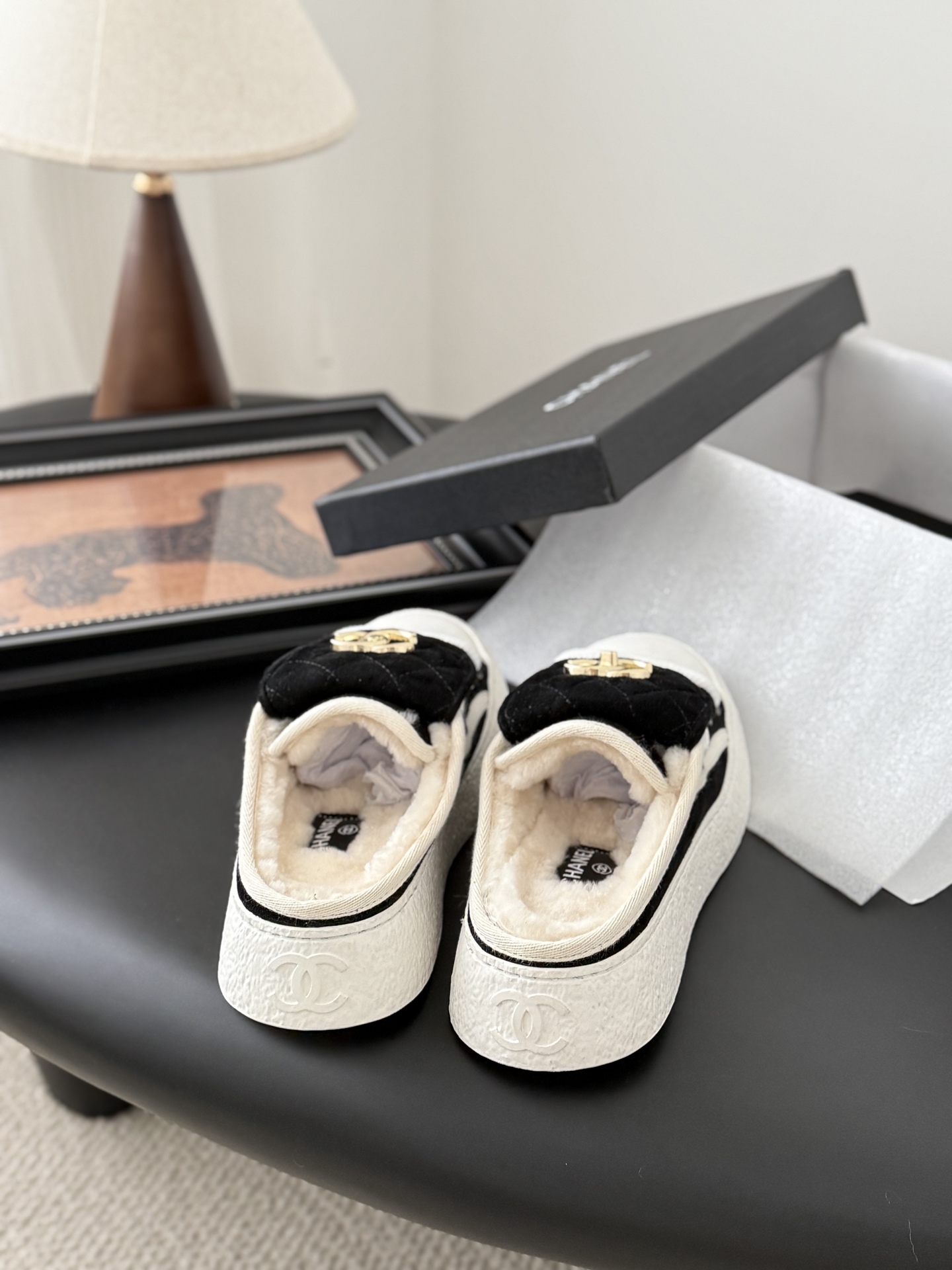 シャネル ローファー レディース メンズ 兼用 通勤 通学 ファッション 黒 白 - 画像 3
