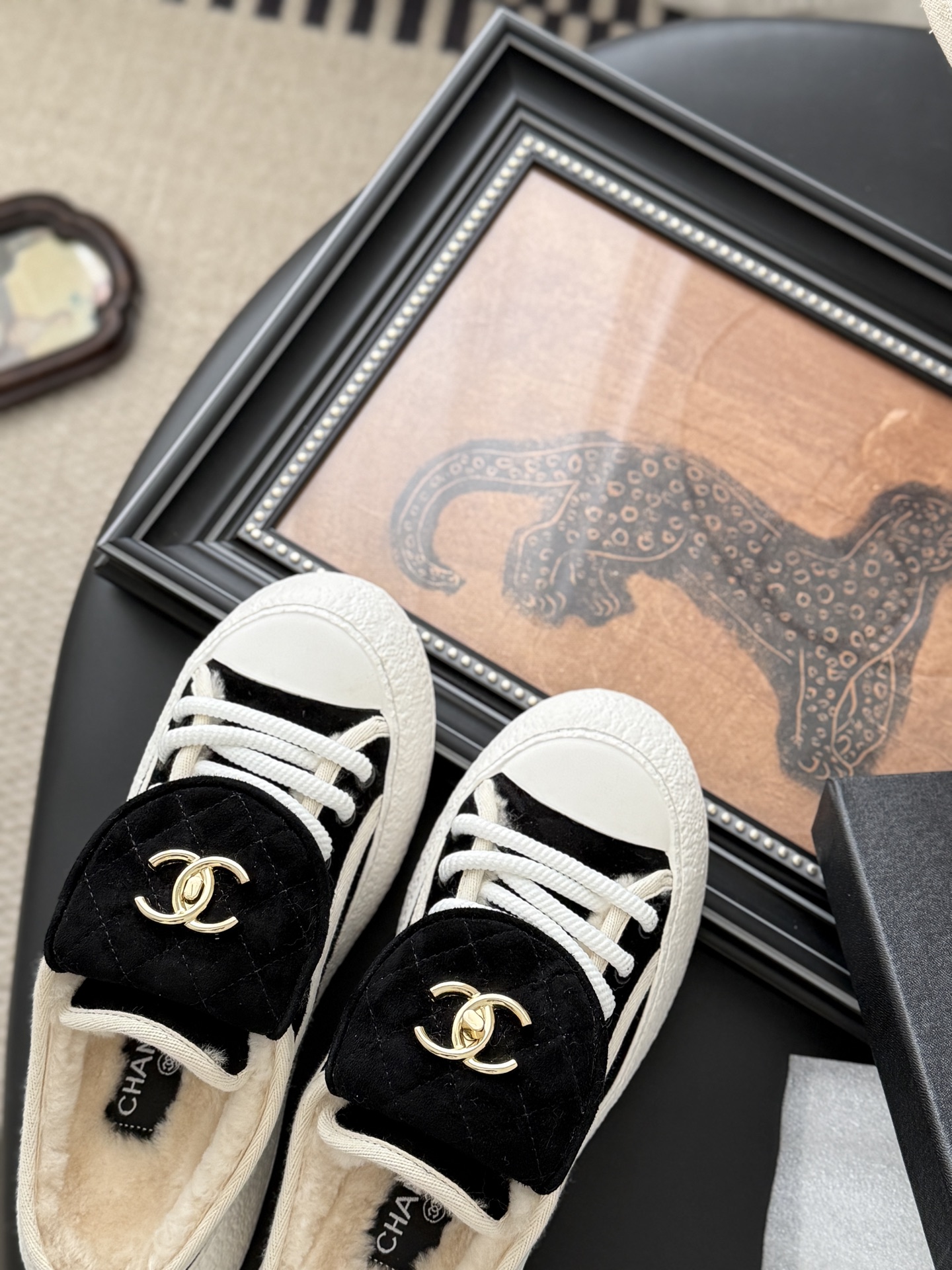 シャネル ローファー レディース メンズ 兼用 通勤 通学 ファッション 黒 白 - 画像 7