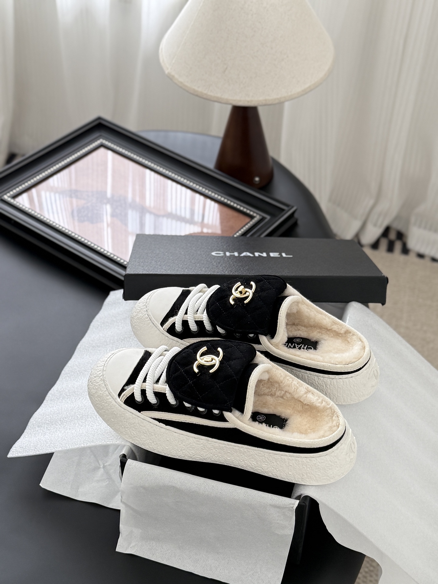 シャネル ローファー レディース メンズ 兼用 通勤 通学 ファッション 黒 白 - 画像 9