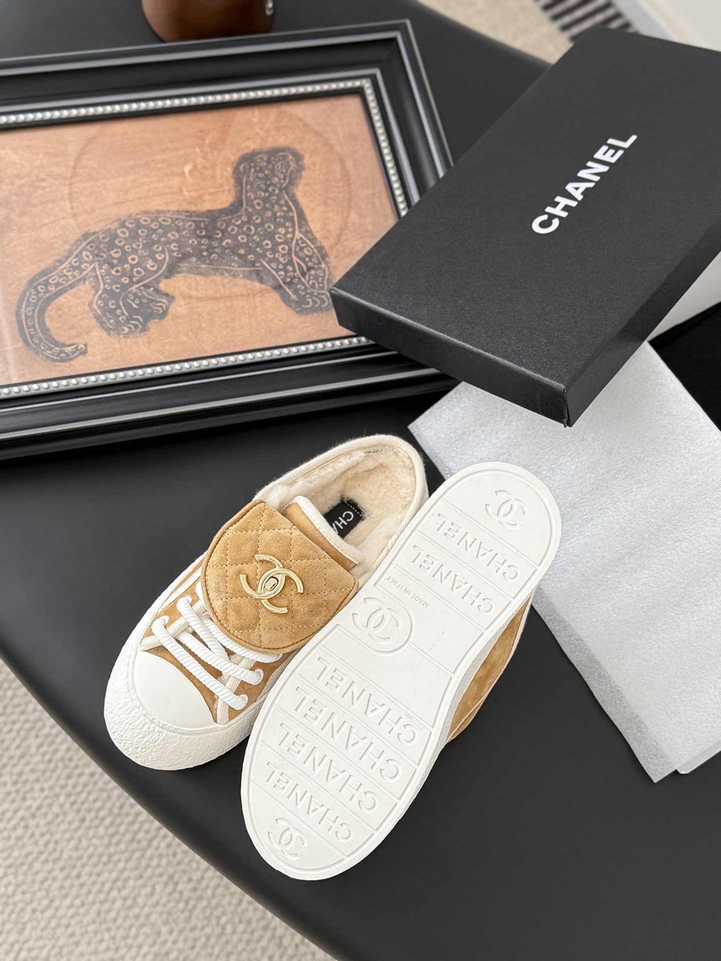 CHANEL シューズ レディース メンズ 兼用 ファッション プレーン ベージュ 軽量 撥水 通勤 通学 レトロ シンプル 丸洗いOK - 画像 5