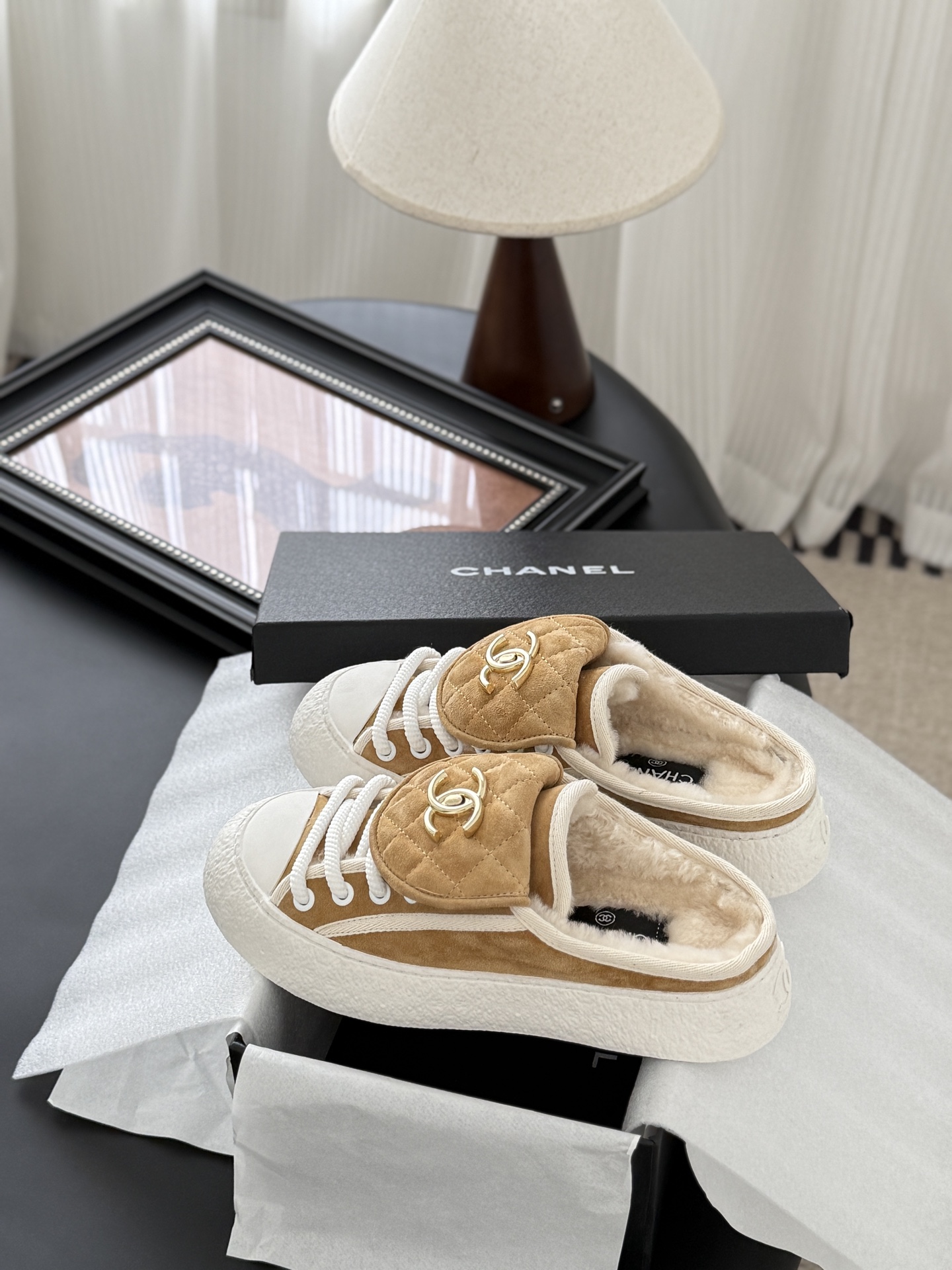 CHANEL シューズ レディース メンズ 兼用 ファッション プレーン ベージュ 軽量 撥水 通勤 通学 レトロ シンプル 丸洗いOK - 画像 9