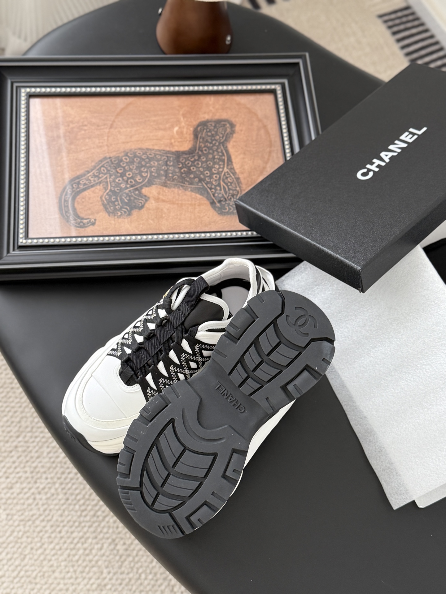 シャネル ロゴ ローファー レディース メンズ 兼用 黒 白 高級感 スニーカー 通勤 通学 35 60 - 画像 5