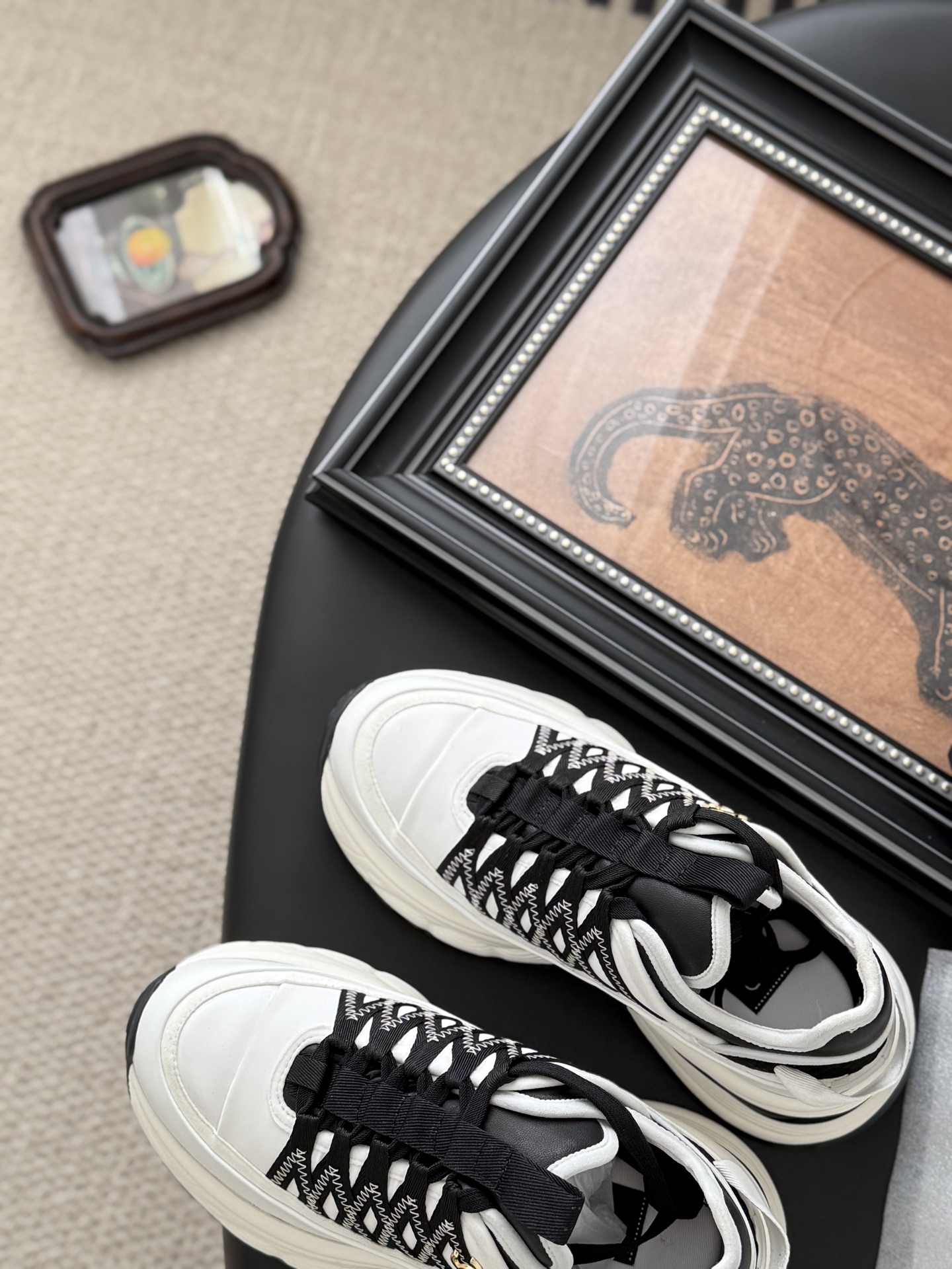 シャネル ロゴ ローファー レディース メンズ 兼用 黒 白 高級感 スニーカー 通勤 通学 35 60 - 画像 6