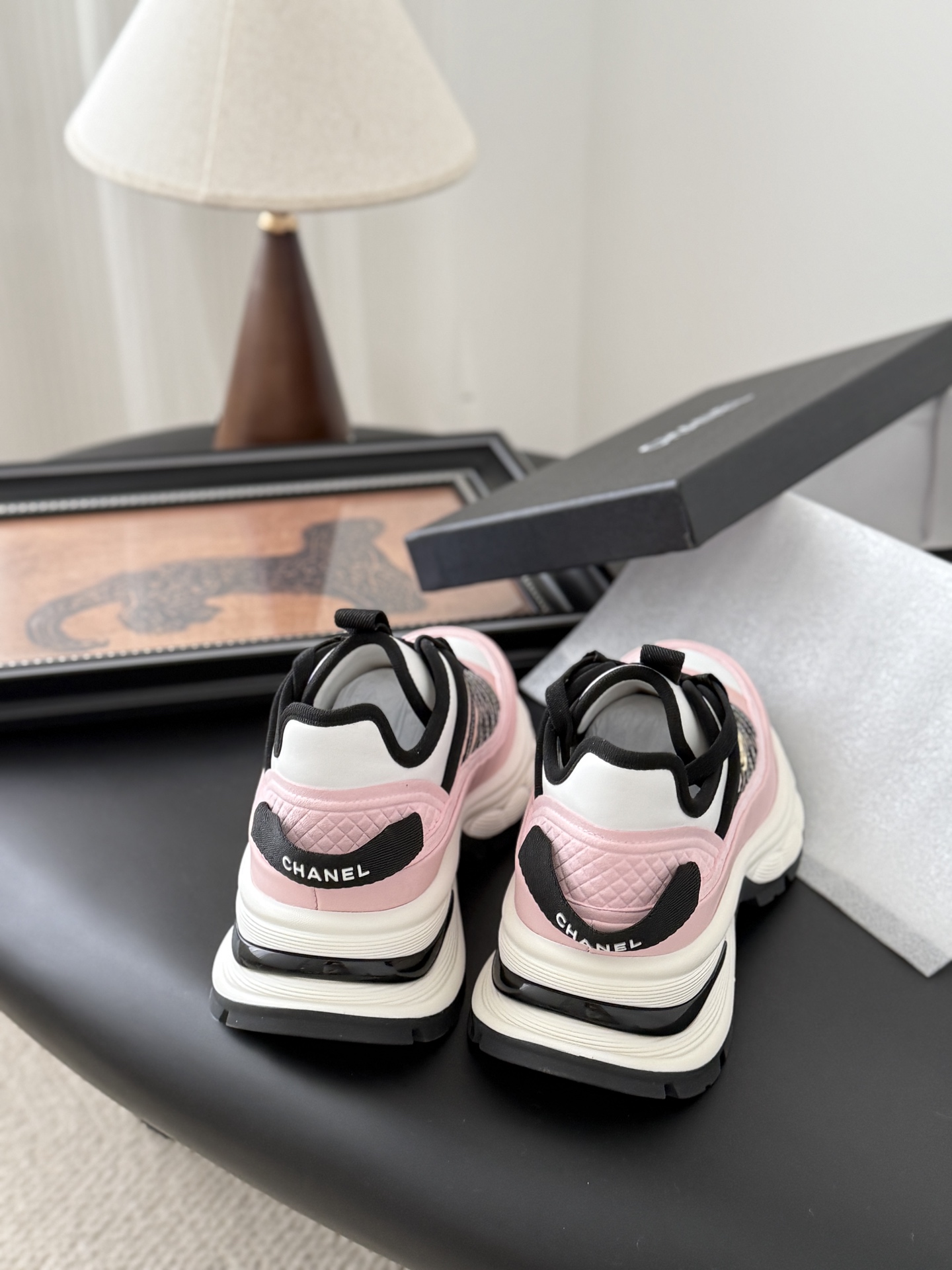 シャネル レディース メンズ 兼用 シューズ ファッション レディース メンズ 兼用 スニーカー ピンク ホワイト ブラック 吸水速乾 通勤 通学 旅行 丸洗いOK 黒 白 ベージュ - 画像 3