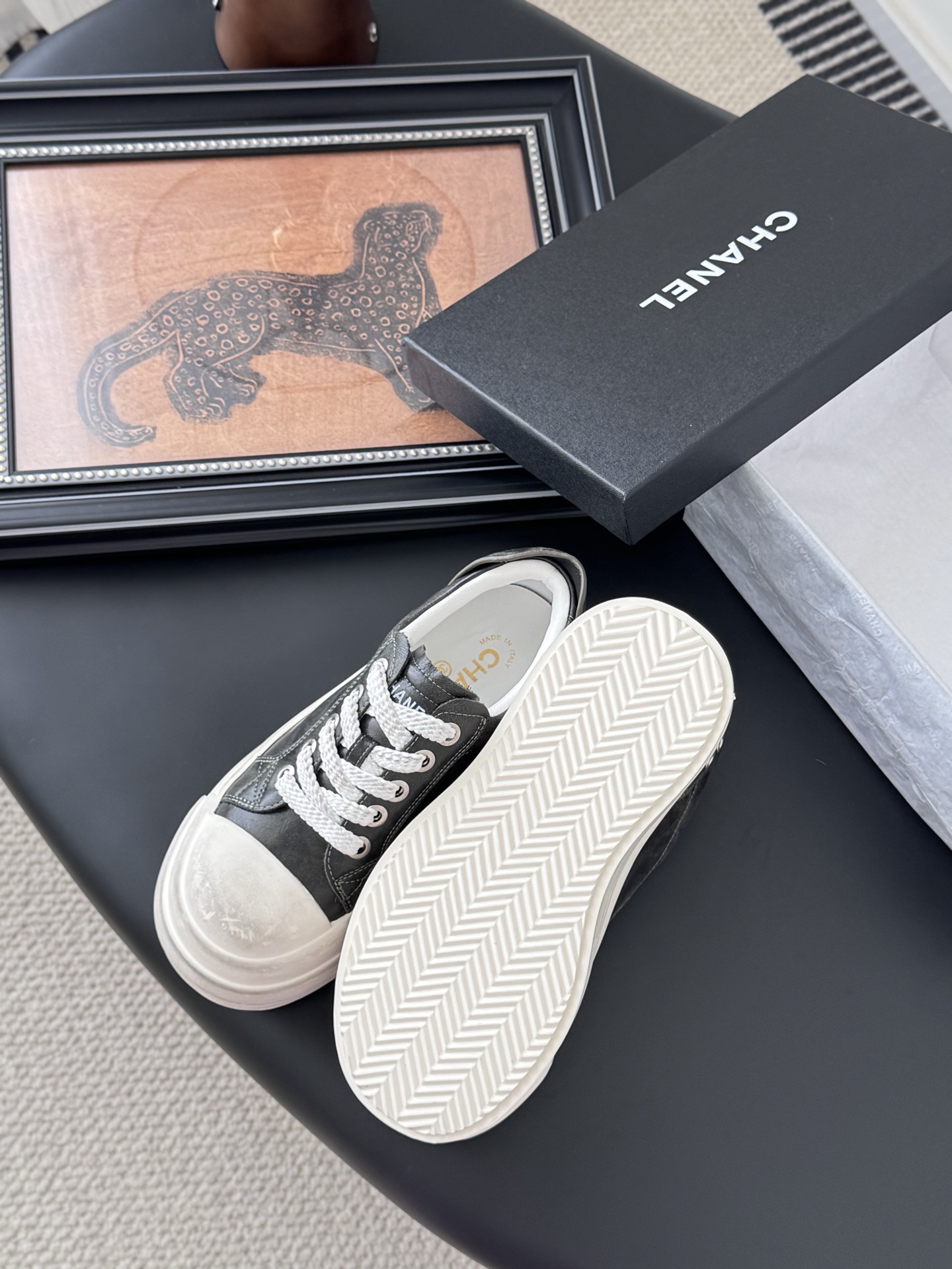 シャネル シューズ レディース メンズ 兼用 通勤 通学 シンプル 黒 白 2WAY - 画像 5