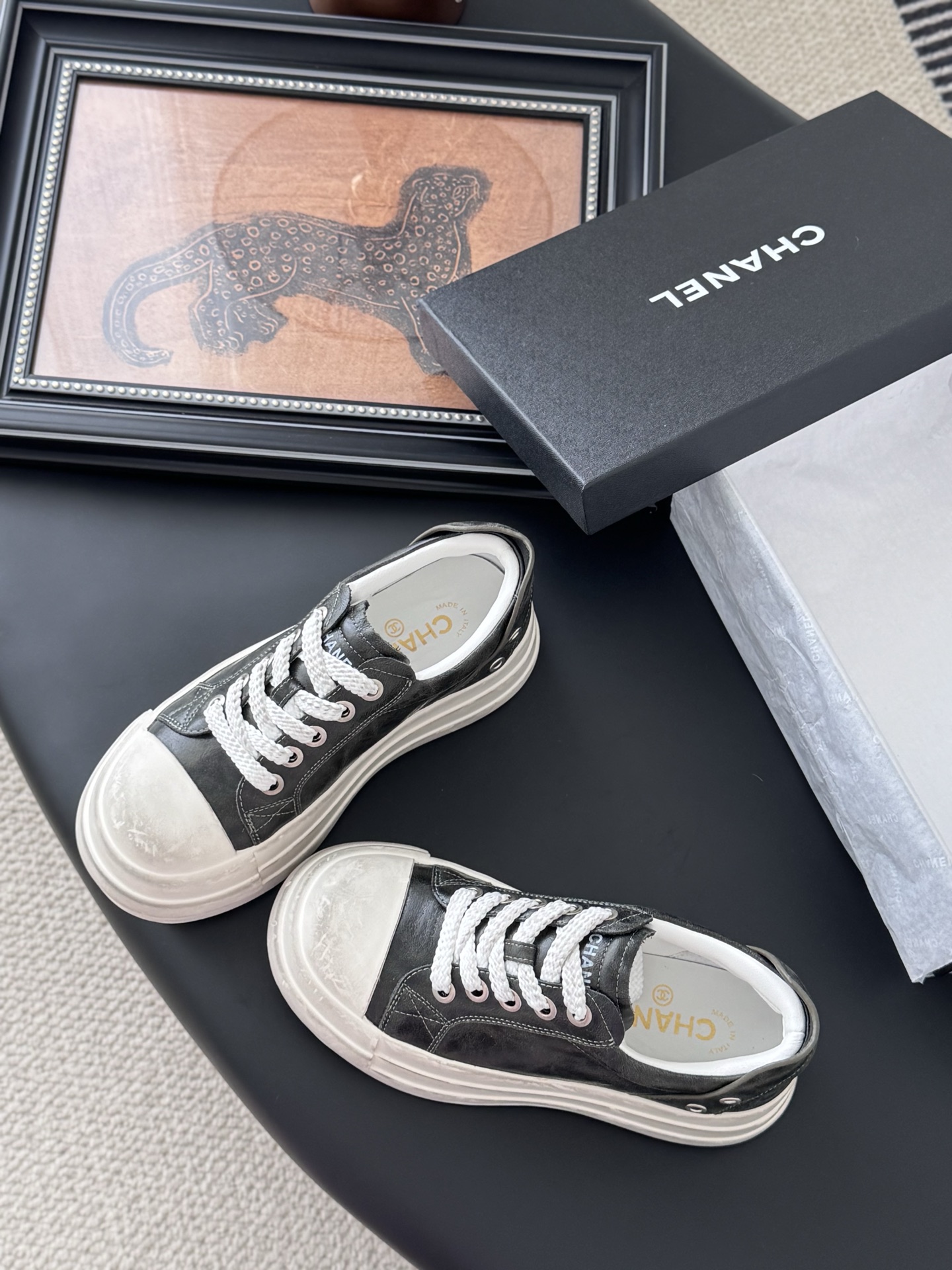 シャネル シューズ レディース メンズ 兼用 通勤 通学 シンプル 黒 白 2WAY - 画像 6