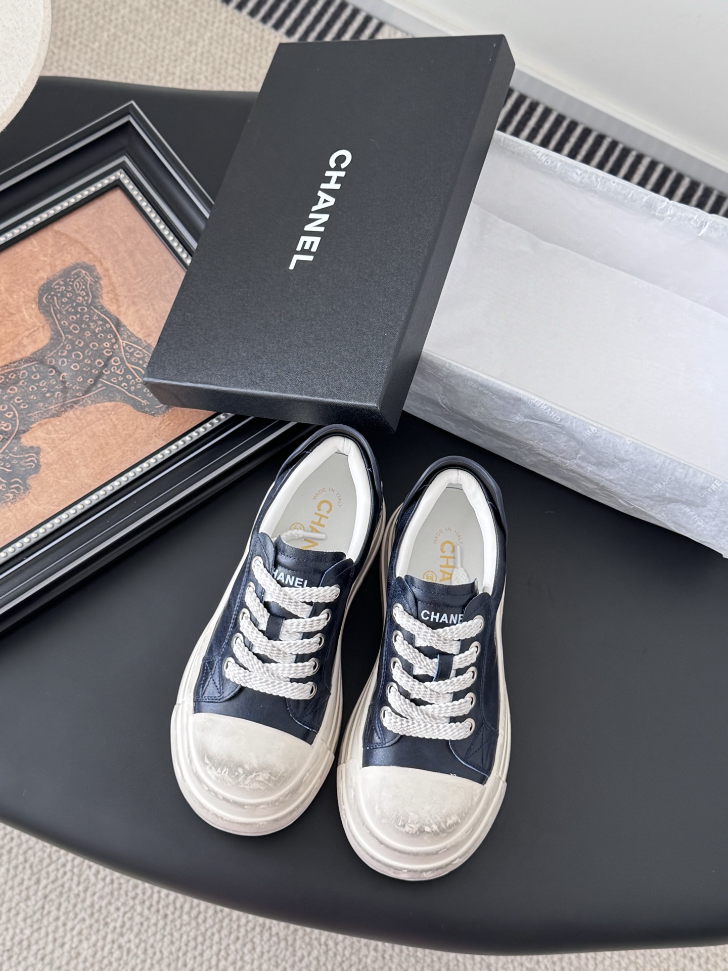 シャネル ローファー レディース メンズ 兼用 シンプル 通勤 通学 黒 白