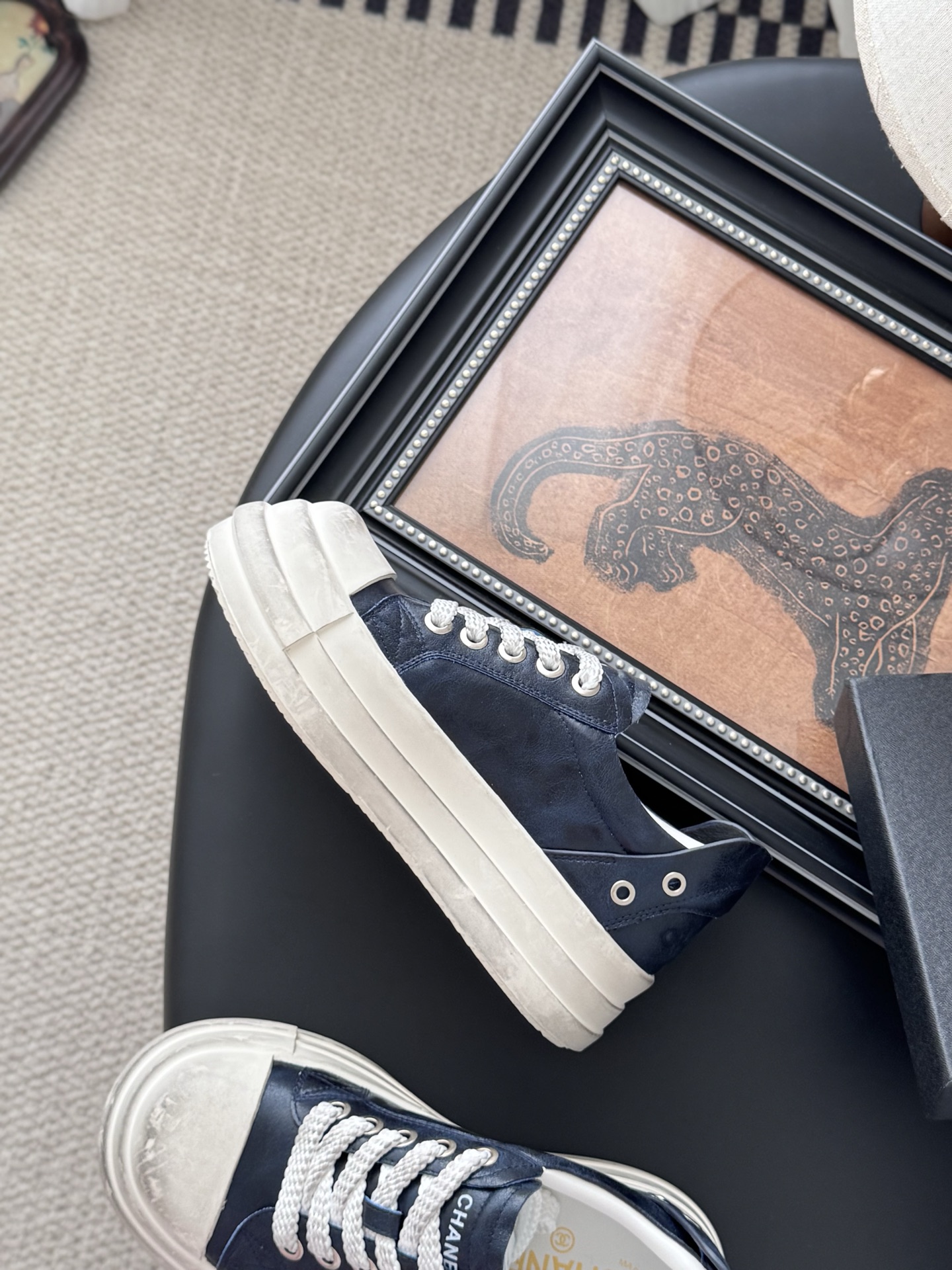 シャネル ローファー レディース メンズ 兼用 シンプル 通勤 通学 黒 白 - 画像 6