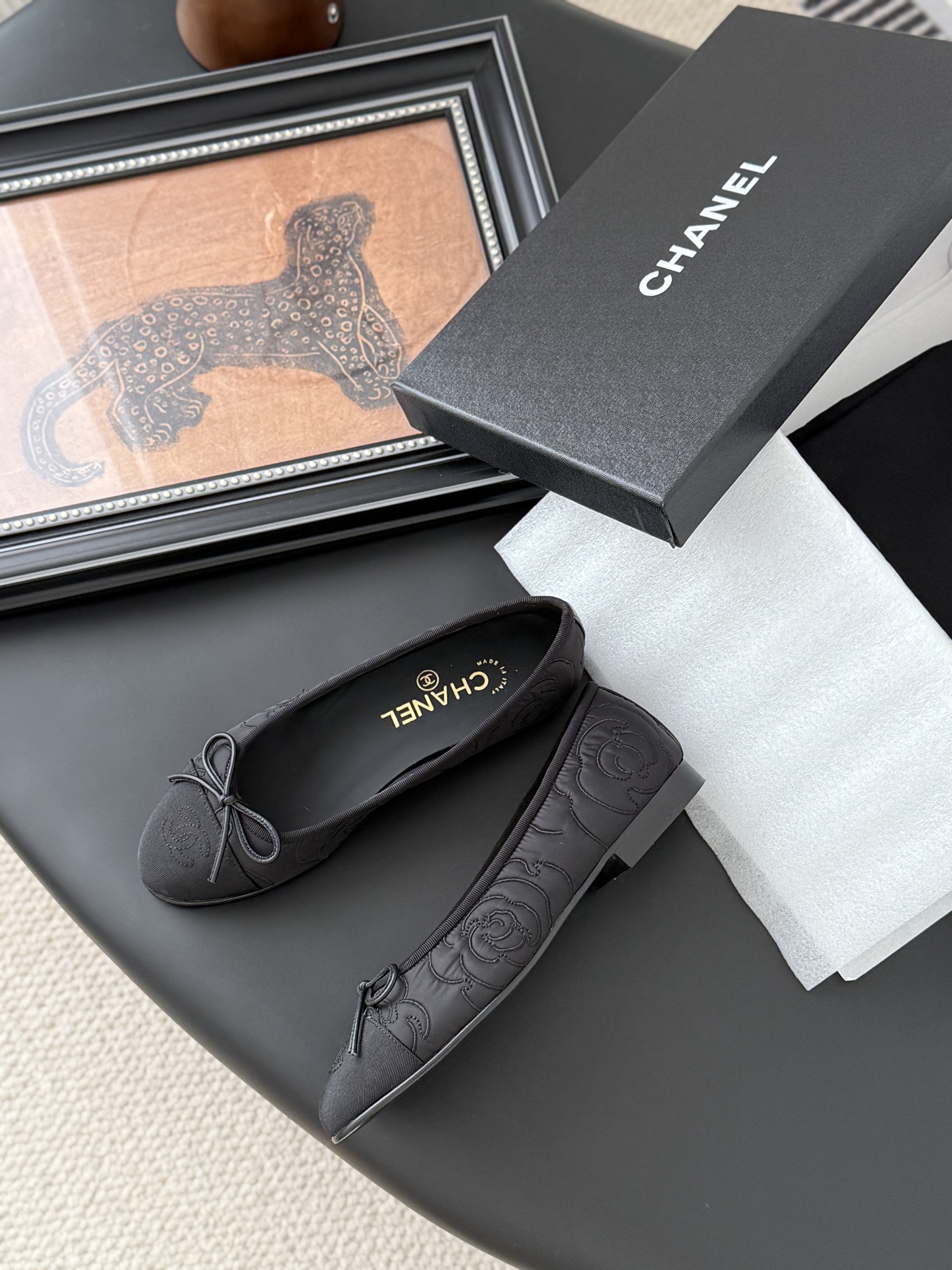 シャネル チャンネル フラットシューズ レディース メンズ 兼用 通勤 通学 黒 2WAY 体型カバー 961716 - 画像 4
