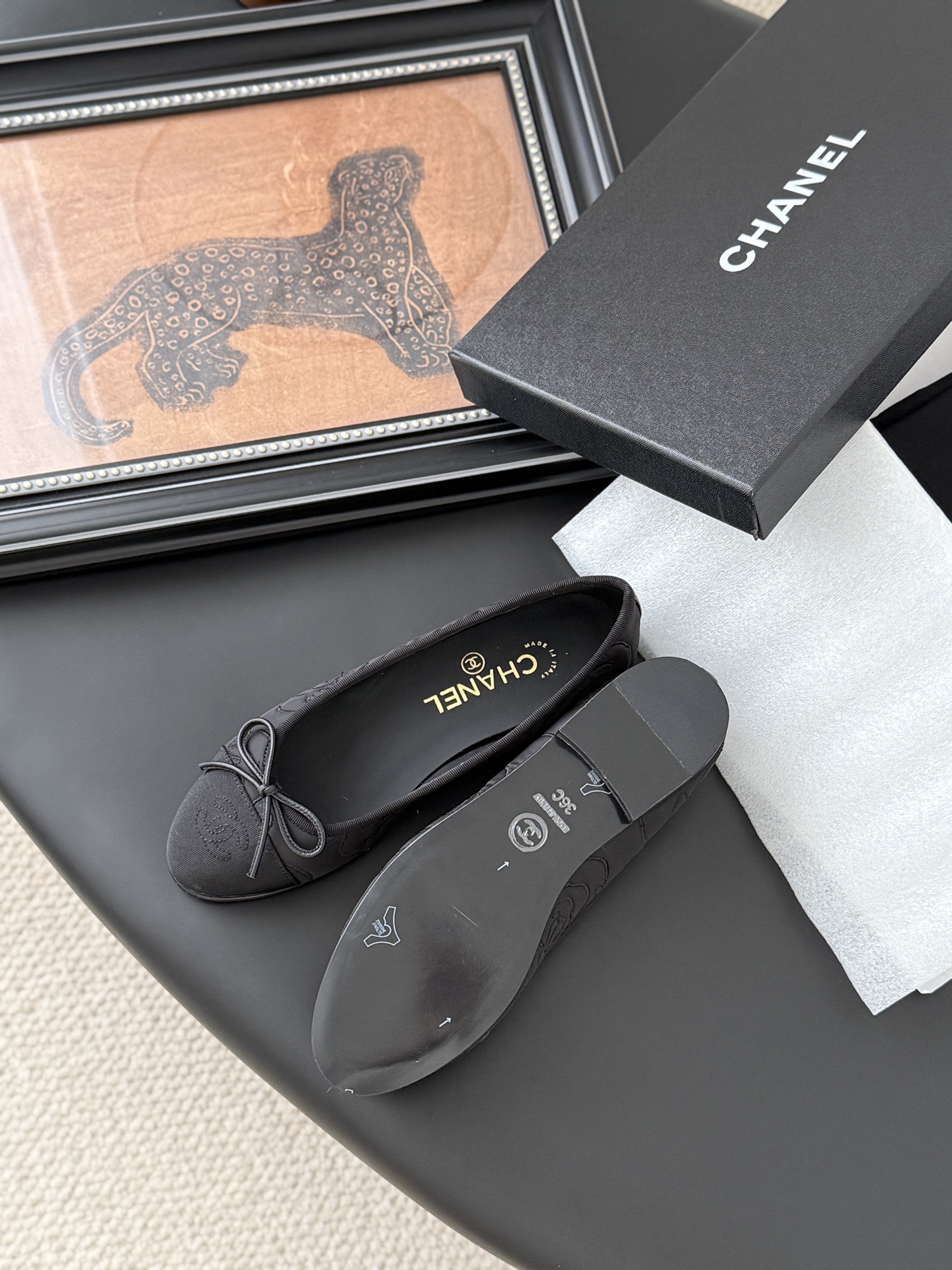 シャネル チャンネル フラットシューズ レディース メンズ 兼用 通勤 通学 黒 2WAY 体型カバー 961716 - 画像 5