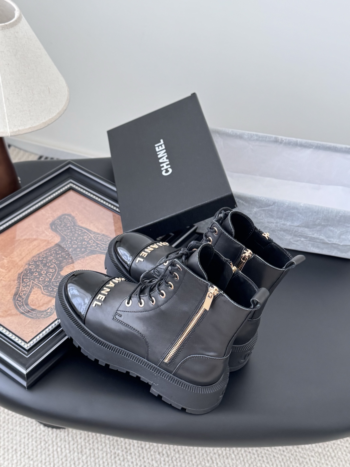 CHANEL シャネル ブーツ レディース メンズ 兼用 通勤 通学 高級感 黒 - 画像 7