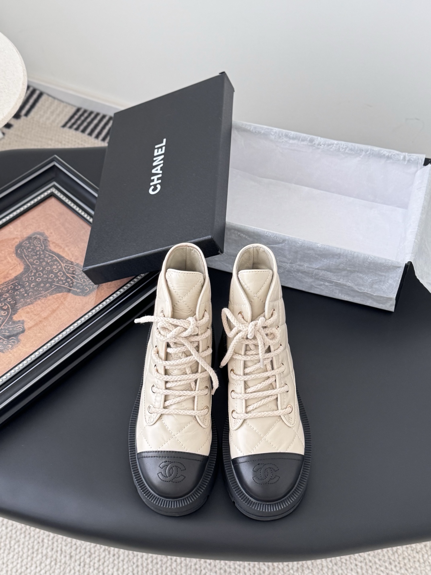 CHANEL シャネル ブーツ レディース メンズ兼用 通勤 通学 軽量 大容量 ベージュ 黒 2WAY 丸洗いOK