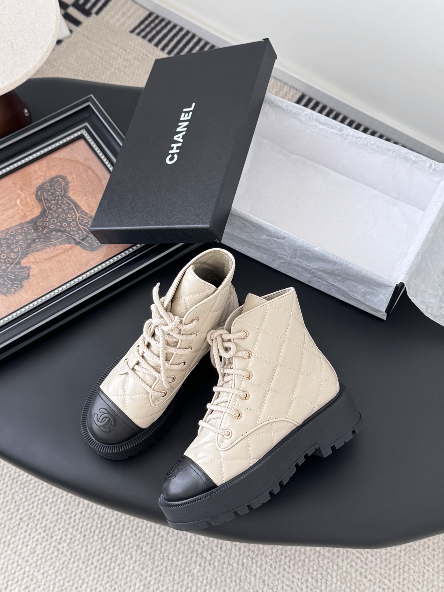 CHANEL シャネル ブーツ レディース メンズ兼用 通勤 通学 軽量 大容量 ベージュ 黒 2WAY 丸洗いOK - 画像 3