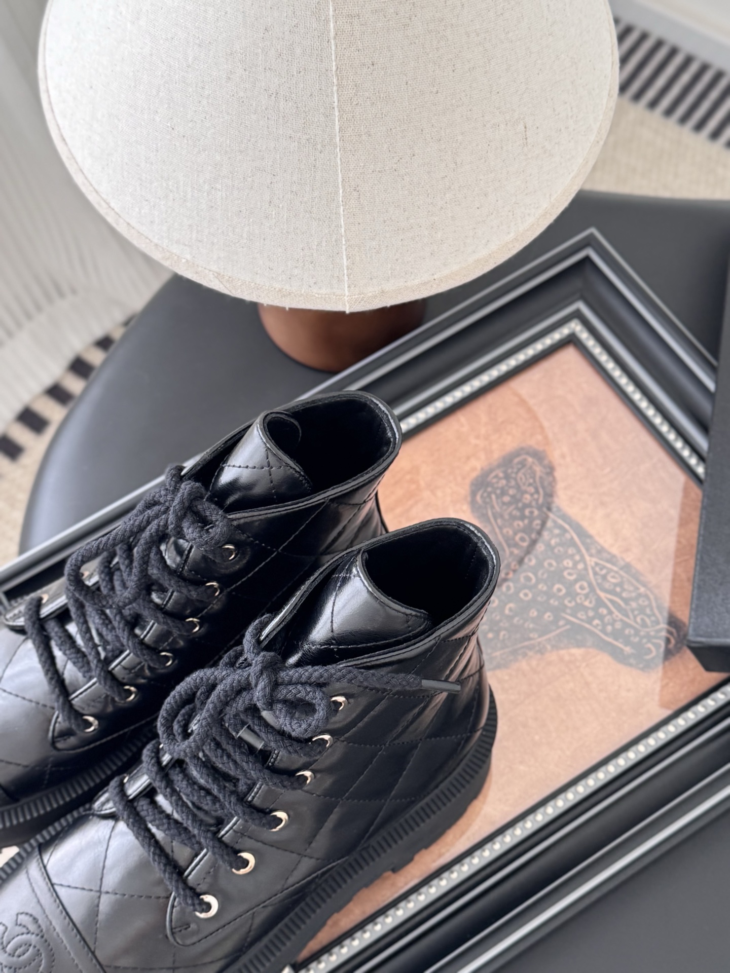 シャネル チェーンブーツ レディース メンズ 兼用 ブーツ 黒 軽量 通勤 通学 高級感 撥水 丸洗いOK - 画像 8