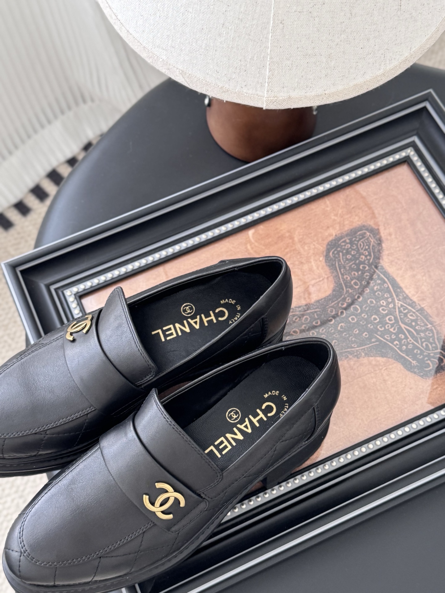 CHANEL シャネル ローファー レディース メンズ 兼用 通勤 通学 シンプル 黒 - 画像 8