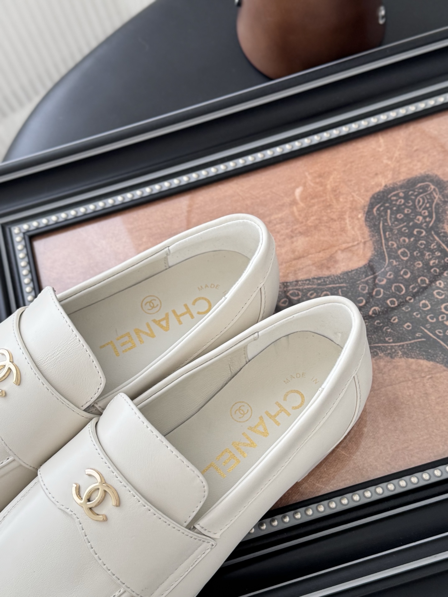 シャネル ローファー レディース メンズ 兼用 通勤 通学 本革 ホワイト シンプル 59字 - 画像 8