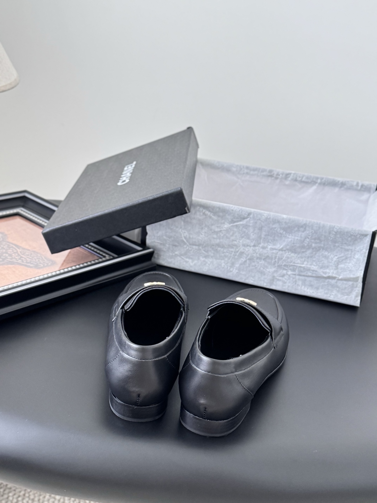 シャネル ローファー レディース メンズ 兼用 通勤 通学 シンプル 黒 - 画像 6