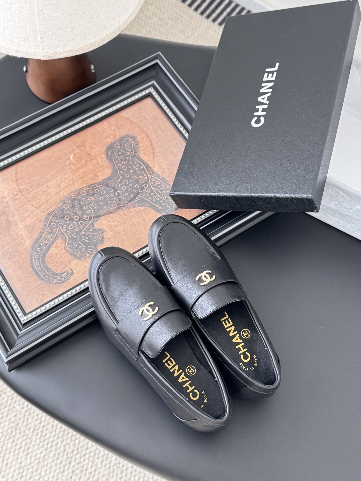シャネル ローファー レディース メンズ 兼用 通勤 通学 シンプル 黒 - 画像 7