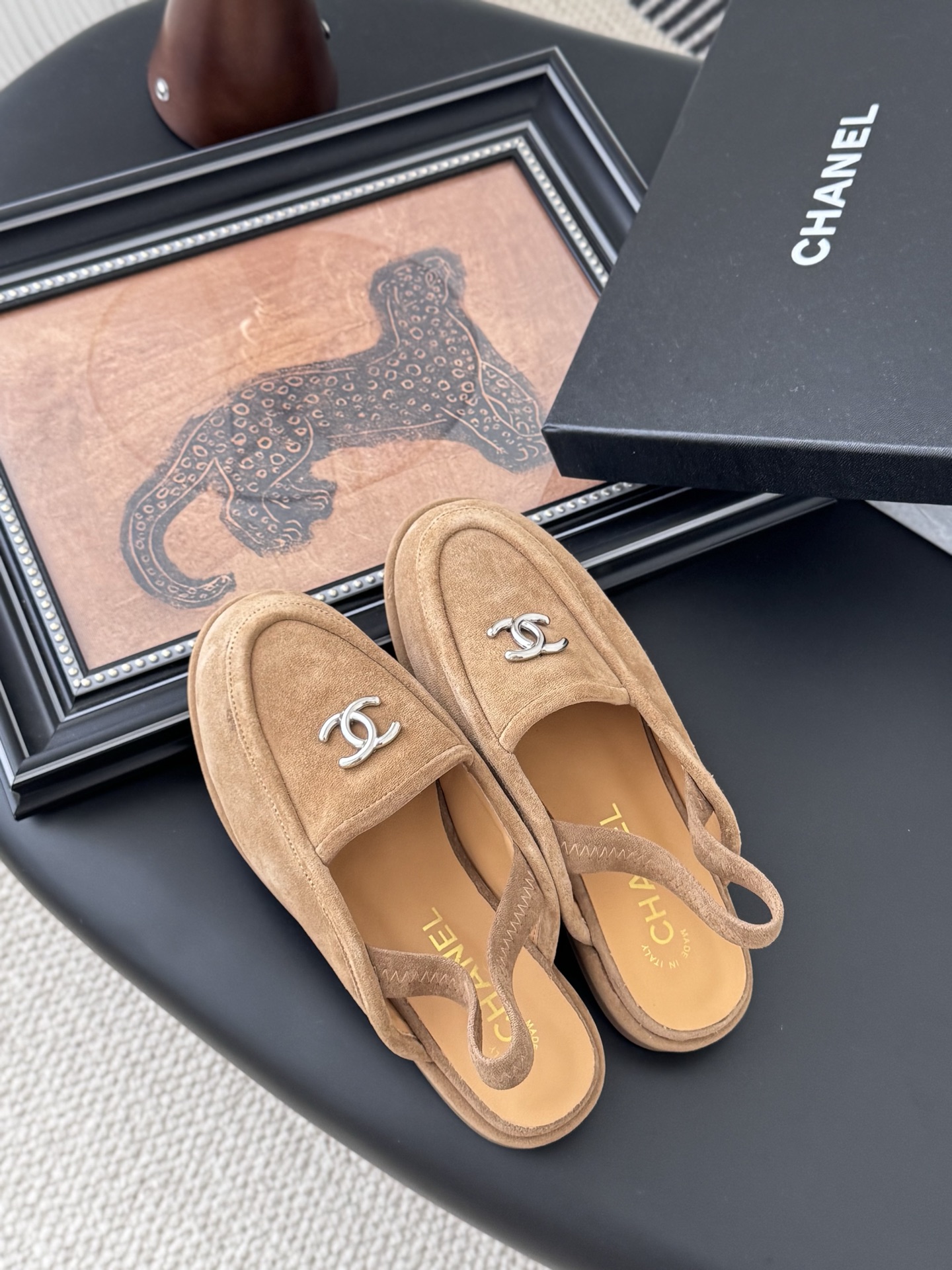 CHANEL シャネル ローファー 本革 フラットシューズ ベージュ - 画像 7