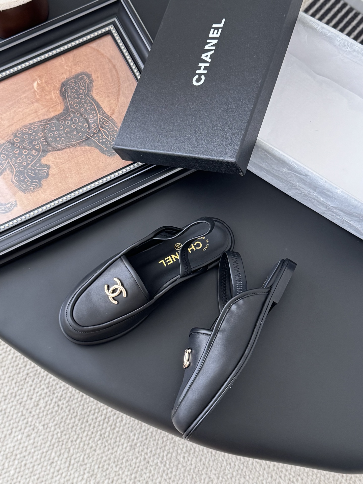 シャネル ローファー レディース メンズ 兼用 ファッション プレーン シンプル 黒 - 画像 3