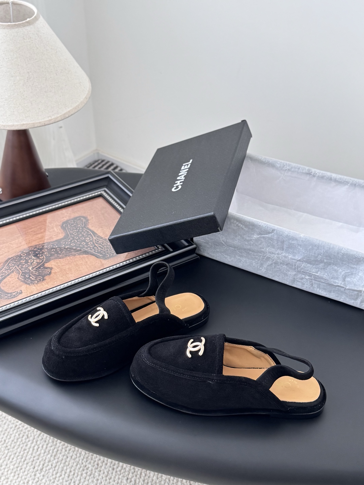 CHANEL シャネル ローファー 本革 ブラック - 画像 2