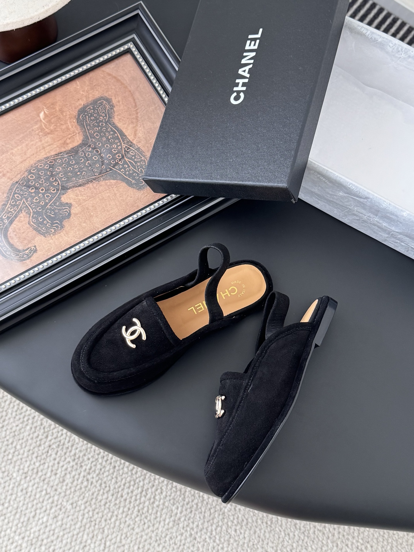 CHANEL シャネル ローファー 本革 ブラック - 画像 3