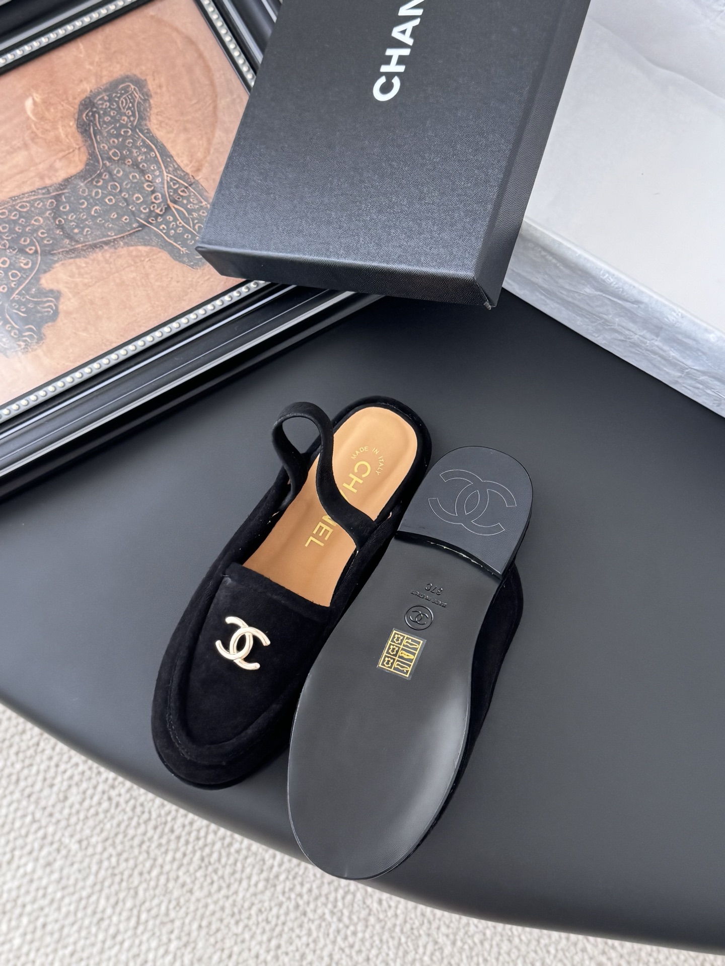 CHANEL シャネル ローファー 本革 ブラック - 画像 4