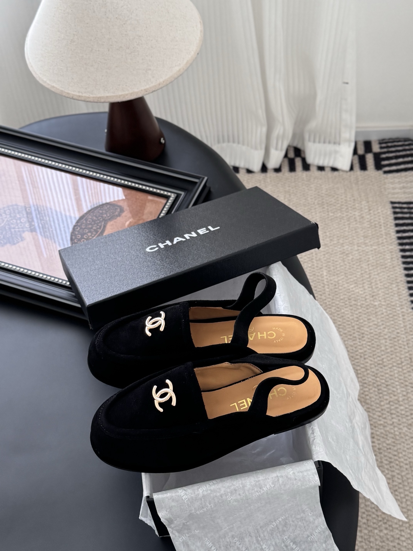 CHANEL シャネル ローファー 本革 ブラック - 画像 9