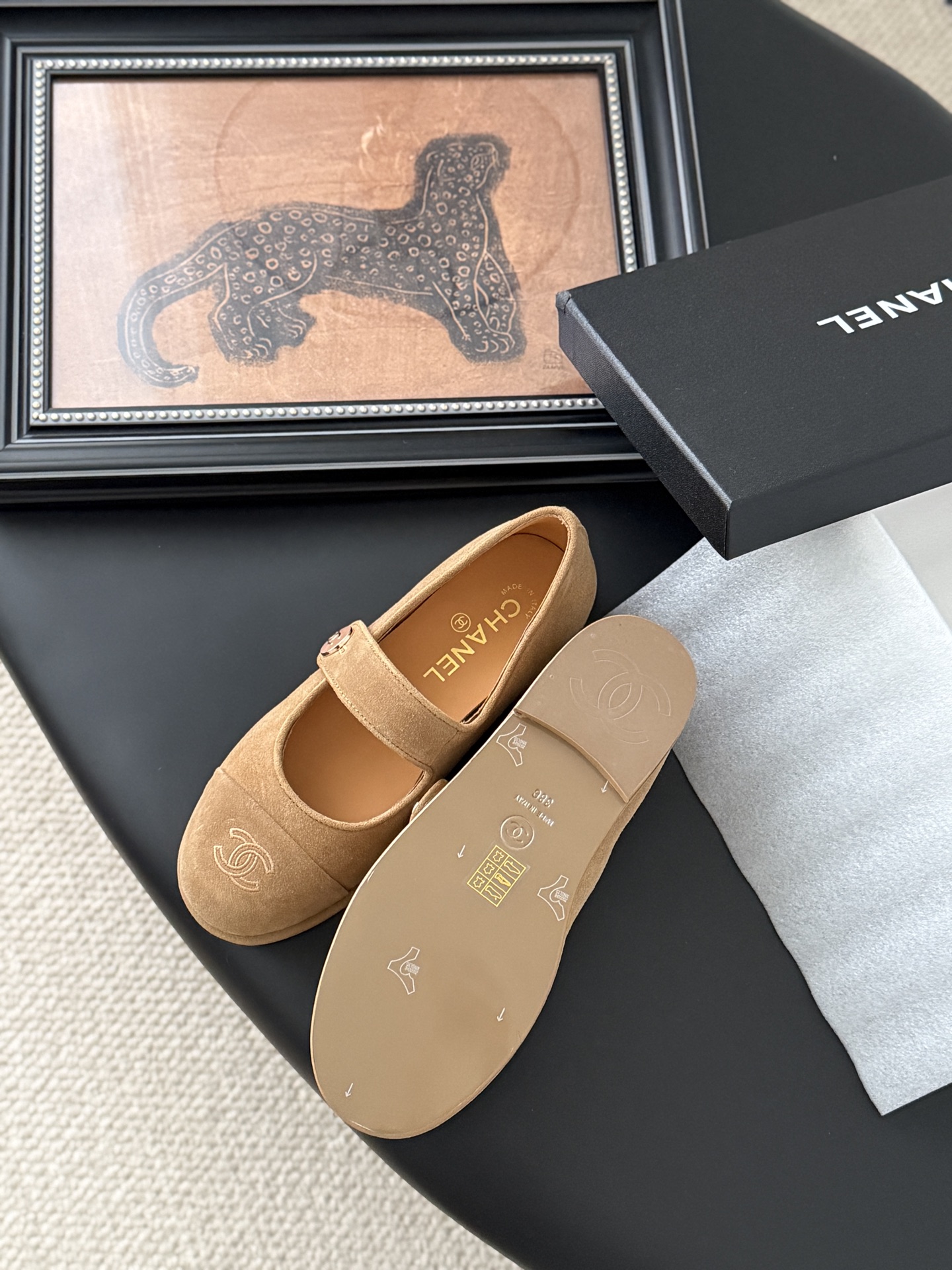 CHANEL シャネル マリージュ レディース メンズ兼用 シンプル 高級感 黒 ベージュ 38サイズ 丸洗いOK 通勤 通学 旅行 2WAY ローファー 35文字 - 画像 5