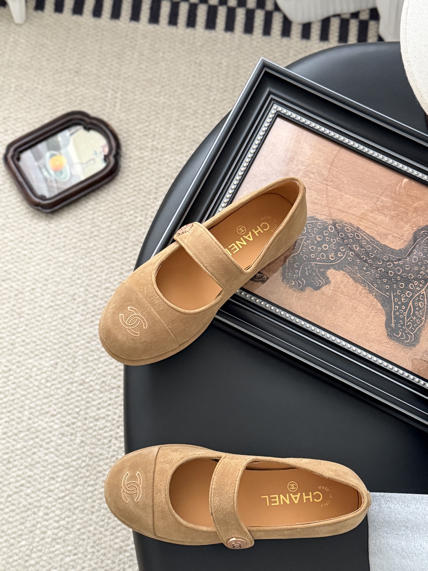 CHANEL シャネル マリージュ レディース メンズ兼用 シンプル 高級感 黒 ベージュ 38サイズ 丸洗いOK 通勤 通学 旅行 2WAY ローファー 35文字 - 画像 8