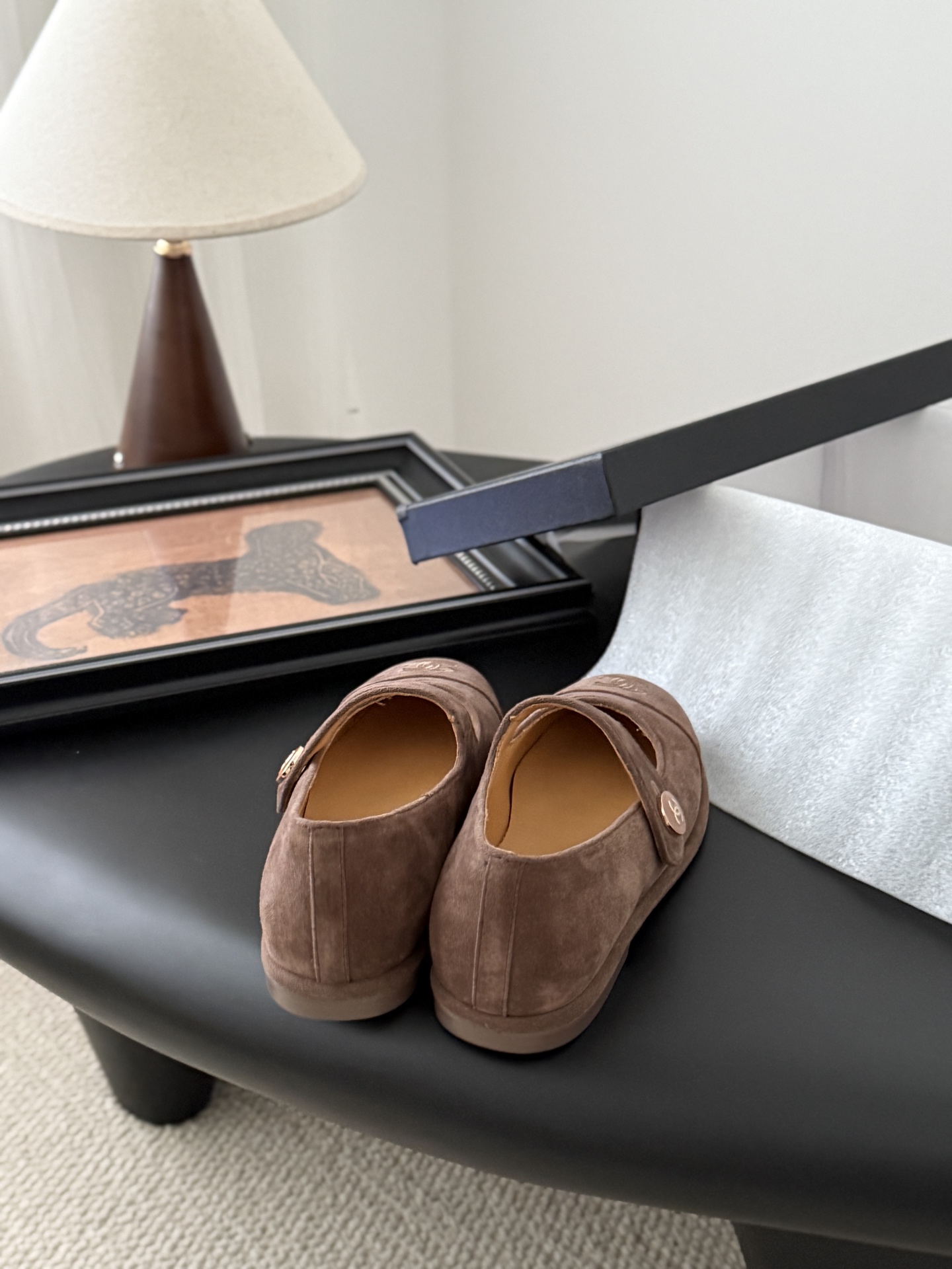 シャネル シューズ レディース メンズ 兼用 マリー ジャック クラシック スエード ベージュ 通勤 通学 高級感 - 画像 3