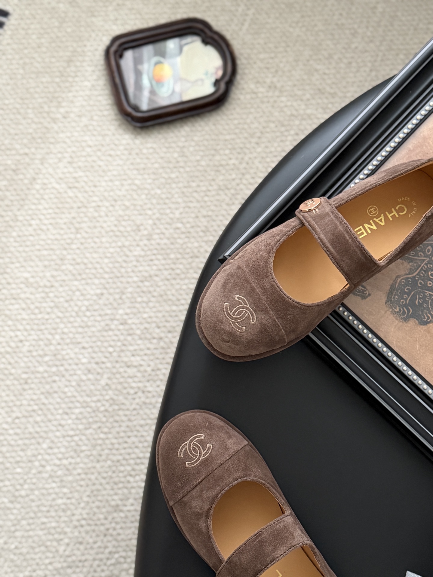 シャネル シューズ レディース メンズ 兼用 マリー ジャック クラシック スエード ベージュ 通勤 通学 高級感 - 画像 8