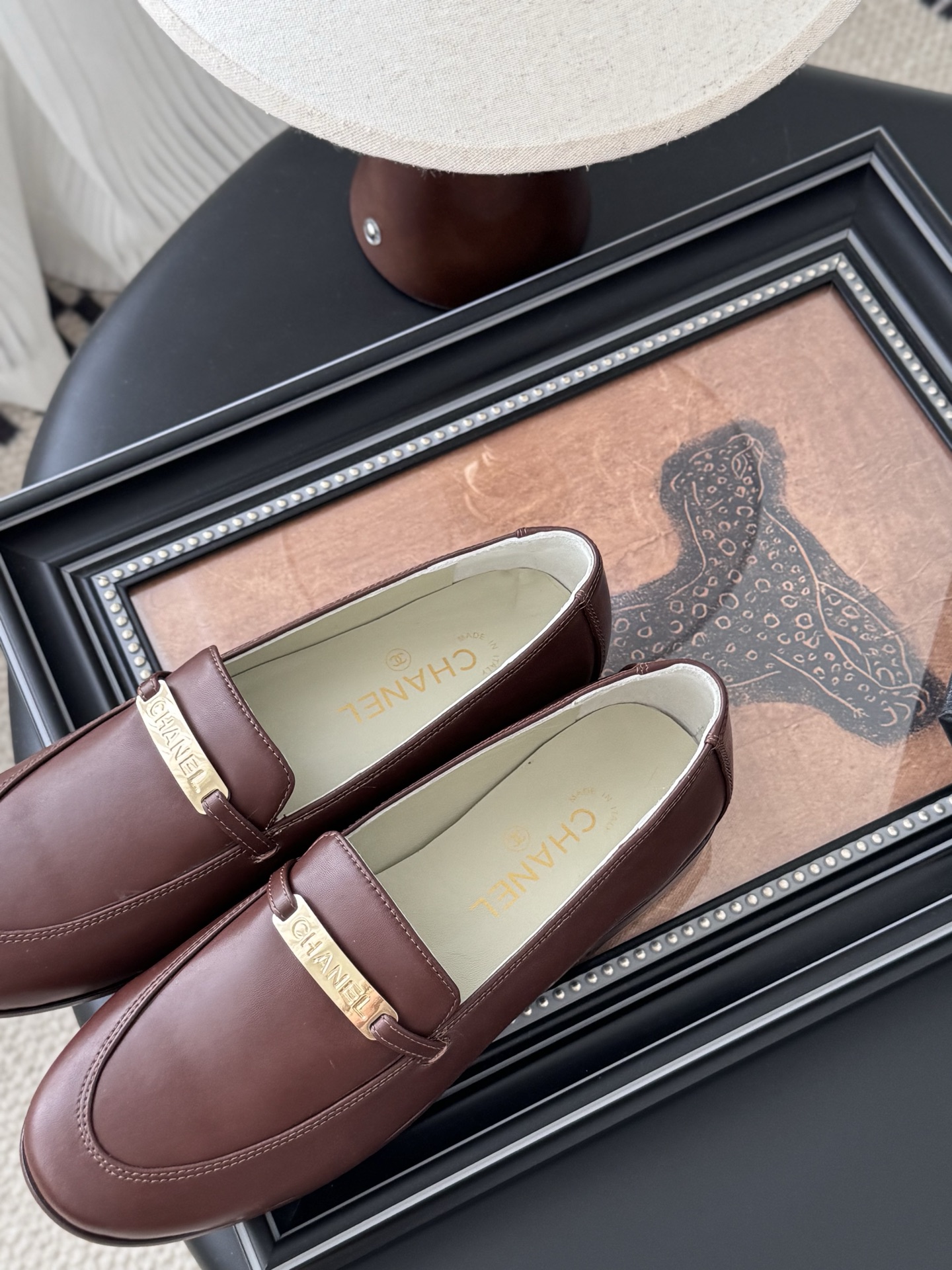 CHANEL シャネル ローファー レディース メンズ 兼用 通勤 通学 簡単履き ブラウン シンプル 高級感 本革風 38 39 40 41 42 43 - 画像 8