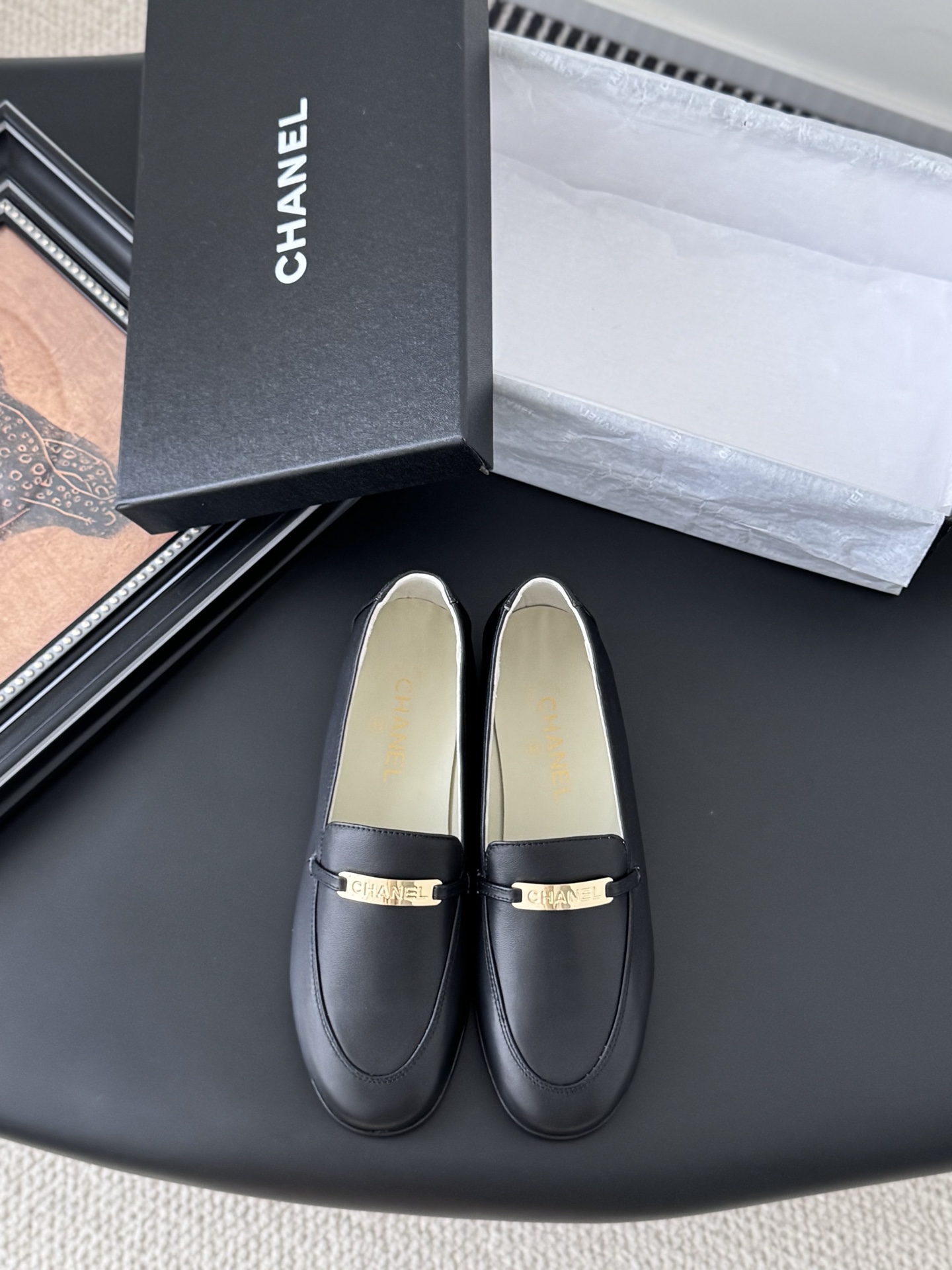 CHANEL シャネル ローファー レディース メンズ 兼用 通勤 通学 黒 高級感 36 37 38 39 40 41 42 43 44 45 46 47 48 49 50